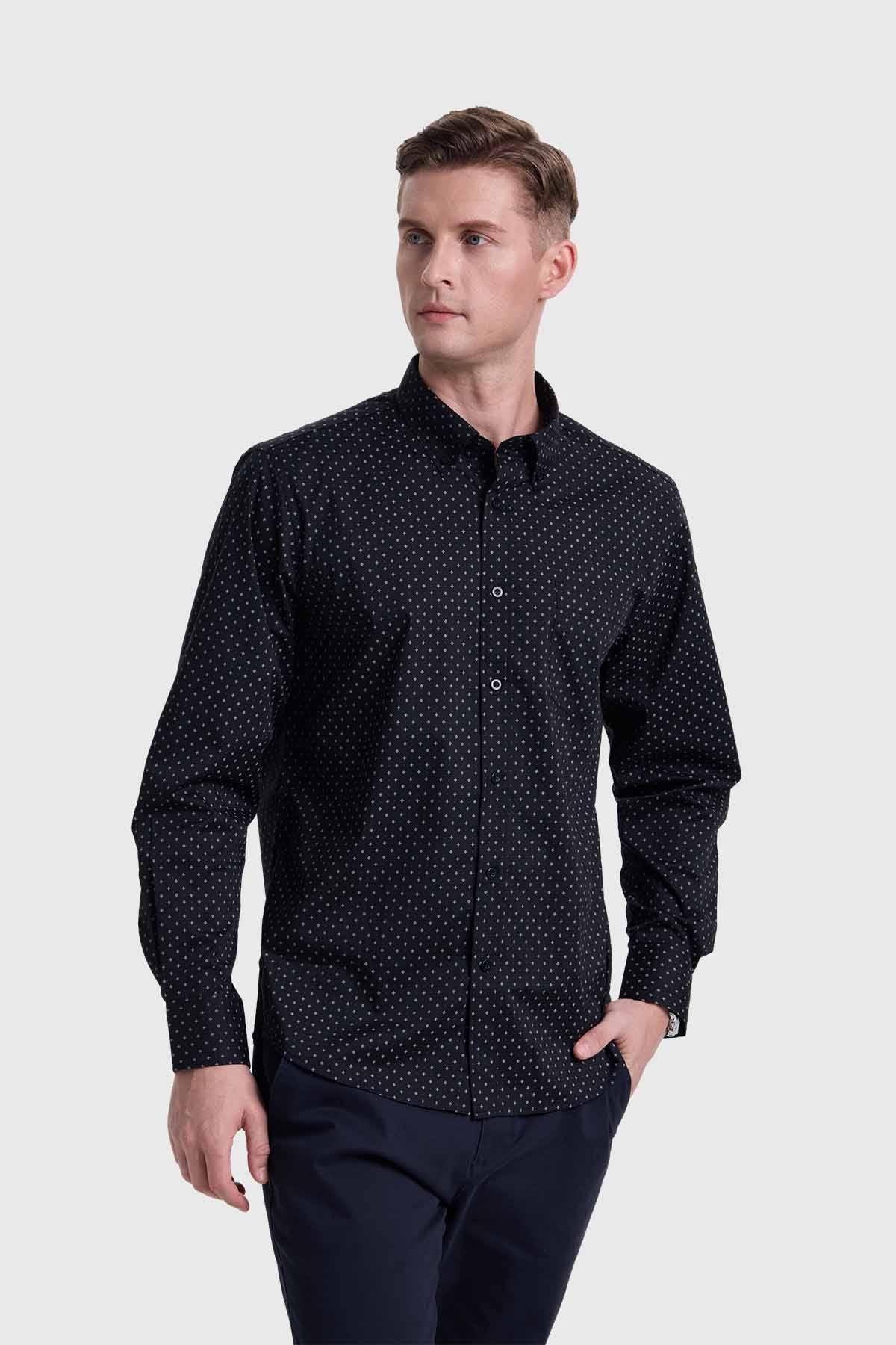 Camisa Hombre Fantasía Negro-0