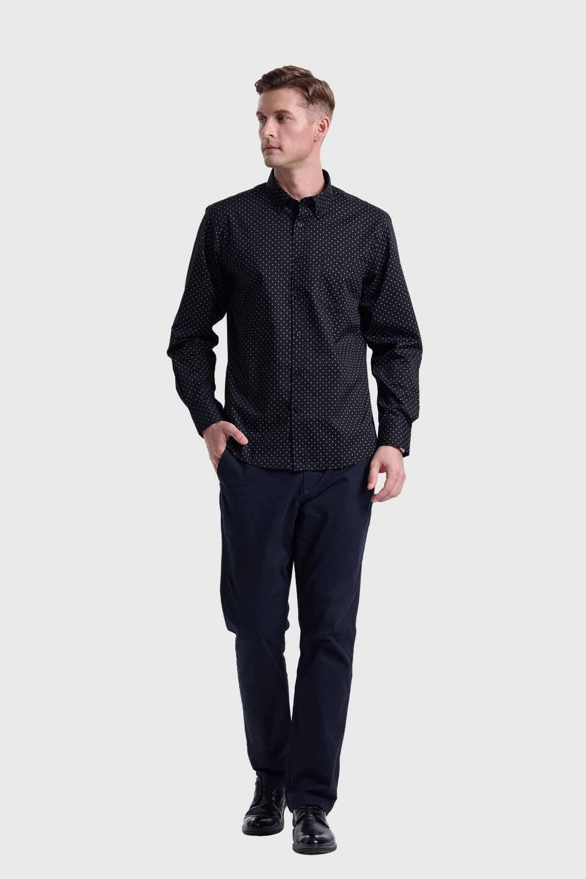 Camisa Hombre Fantasía Negro-3