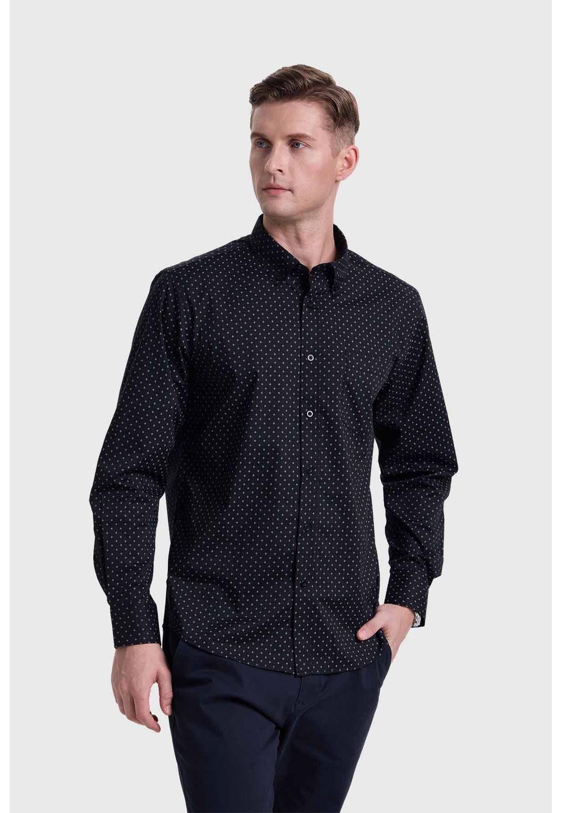 Camisa Hombre Fantasía Negro-0