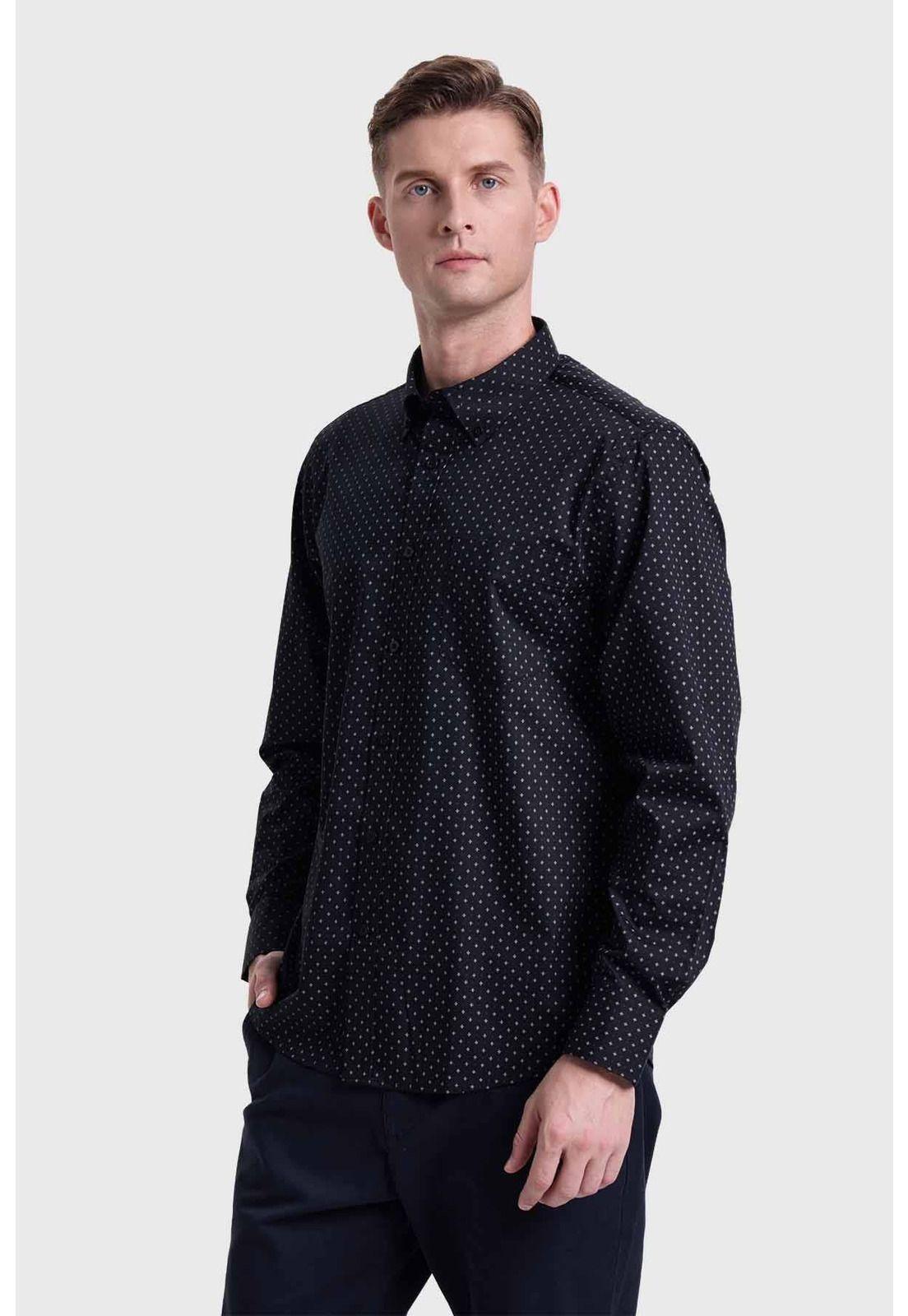 Camisa Hombre Fantasía Negro-1