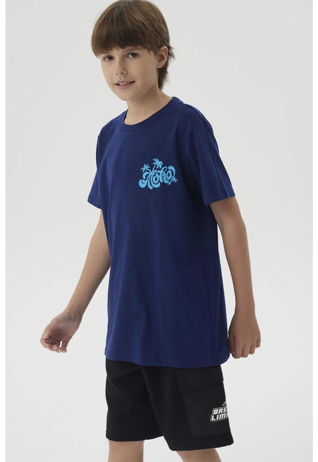 Polera Niño Mini Print Posicional Azul Oscuro-3