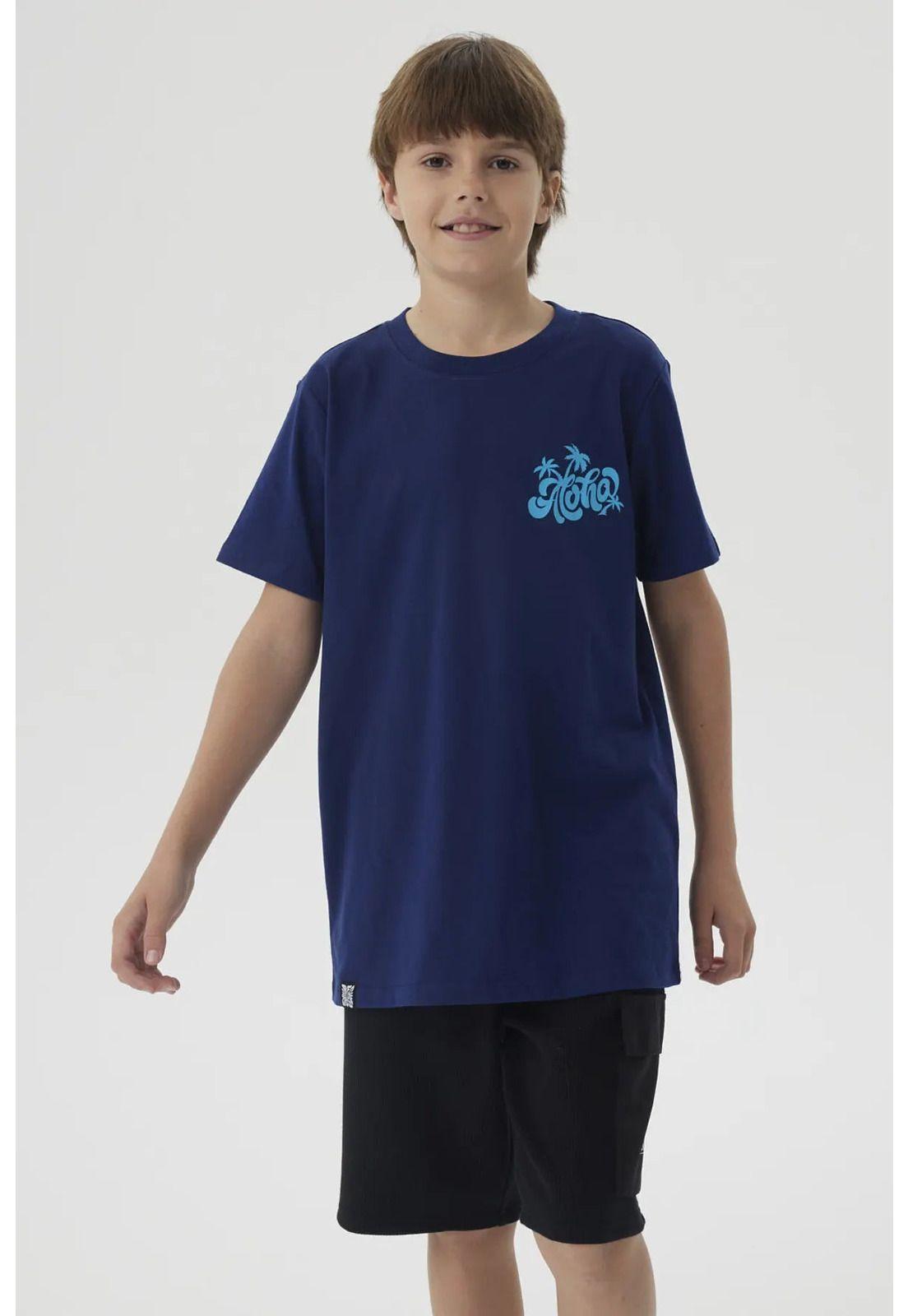Polera Niño Mini Print Posicional Azul Oscuro-4