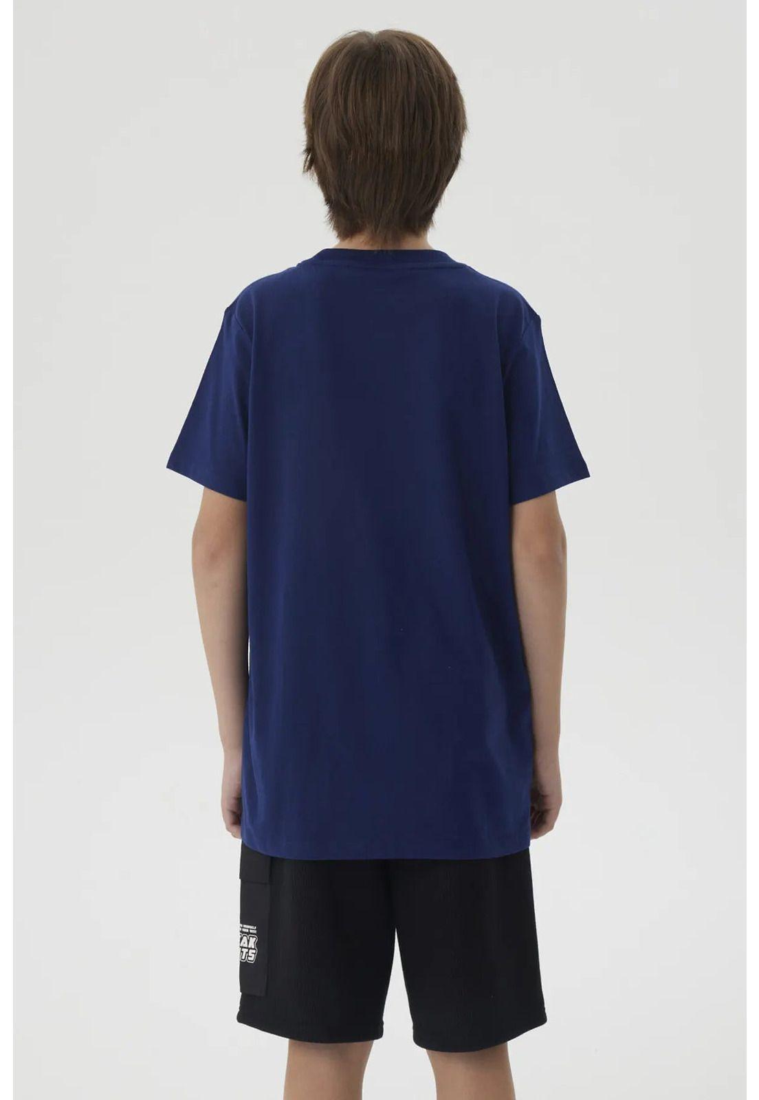Polera Niño Mini Print Posicional Azul Oscuro-6