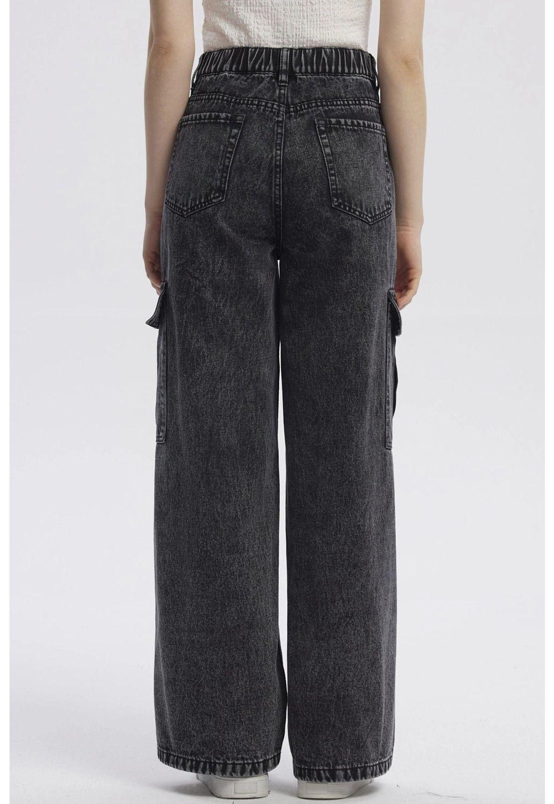 Jeans Mujer Baggy Gris-2