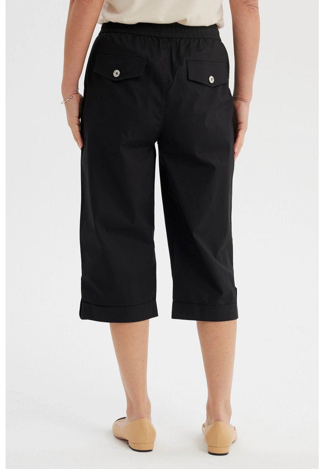 Pantalón Pescador Mujer Con Cortes Y Aperturas Negro-2