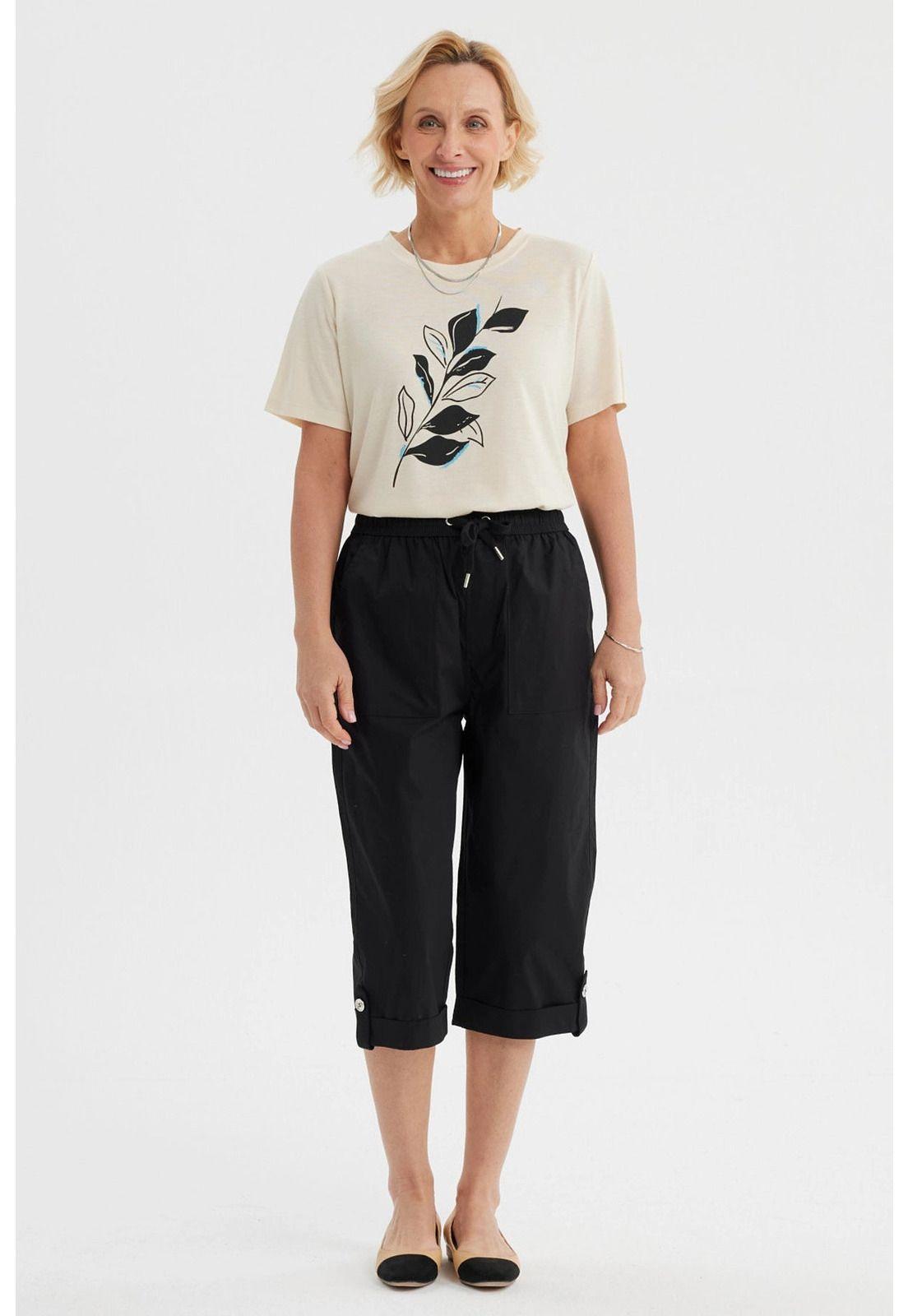 Pantalón Pescador Mujer Con Cortes Y Aperturas Negro-3