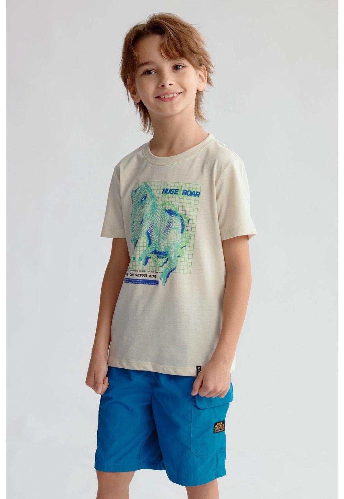 Polera Niño Básica Estampada Crudo-1