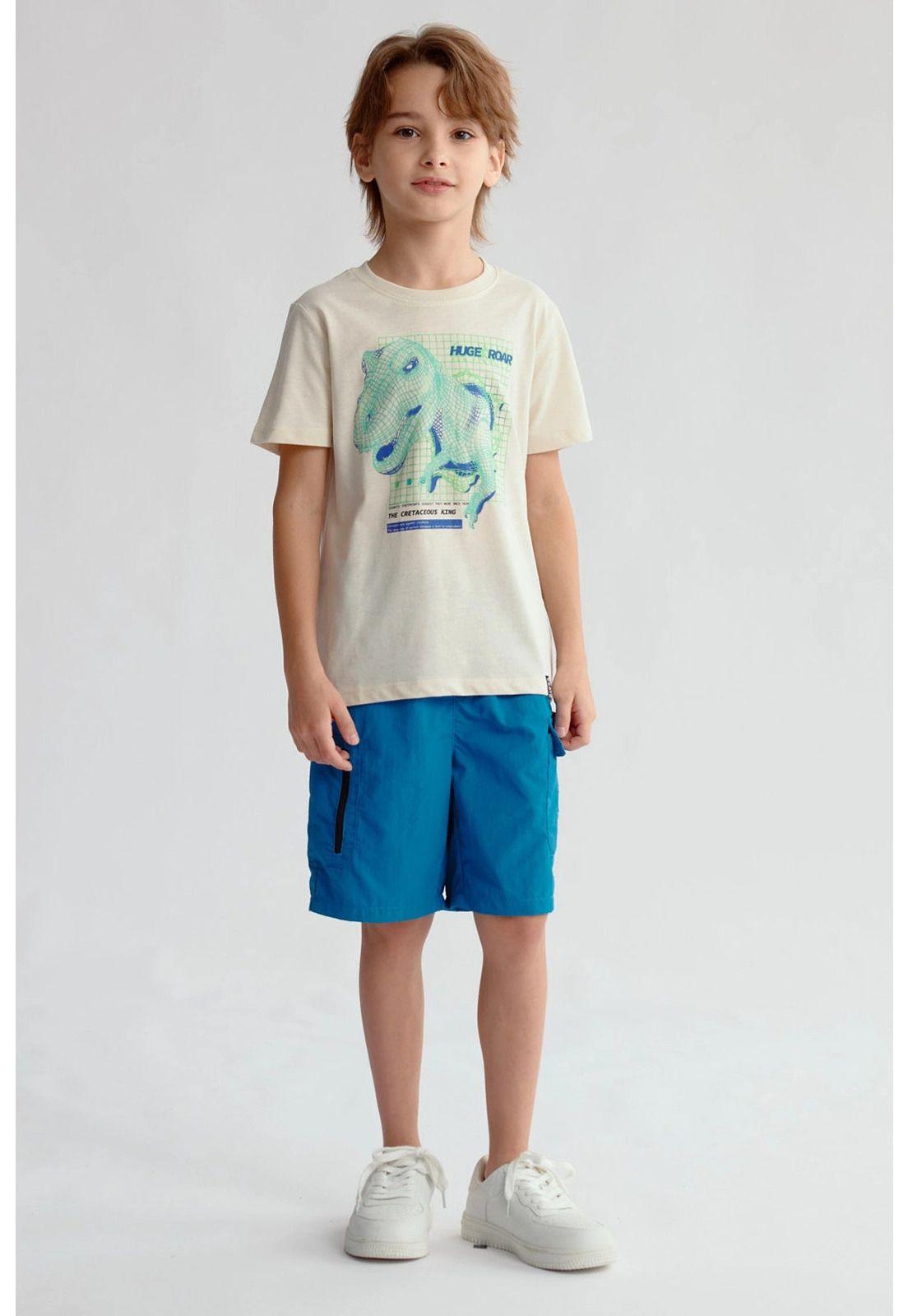 Polera Niño Básica Estampada Crudo-3
