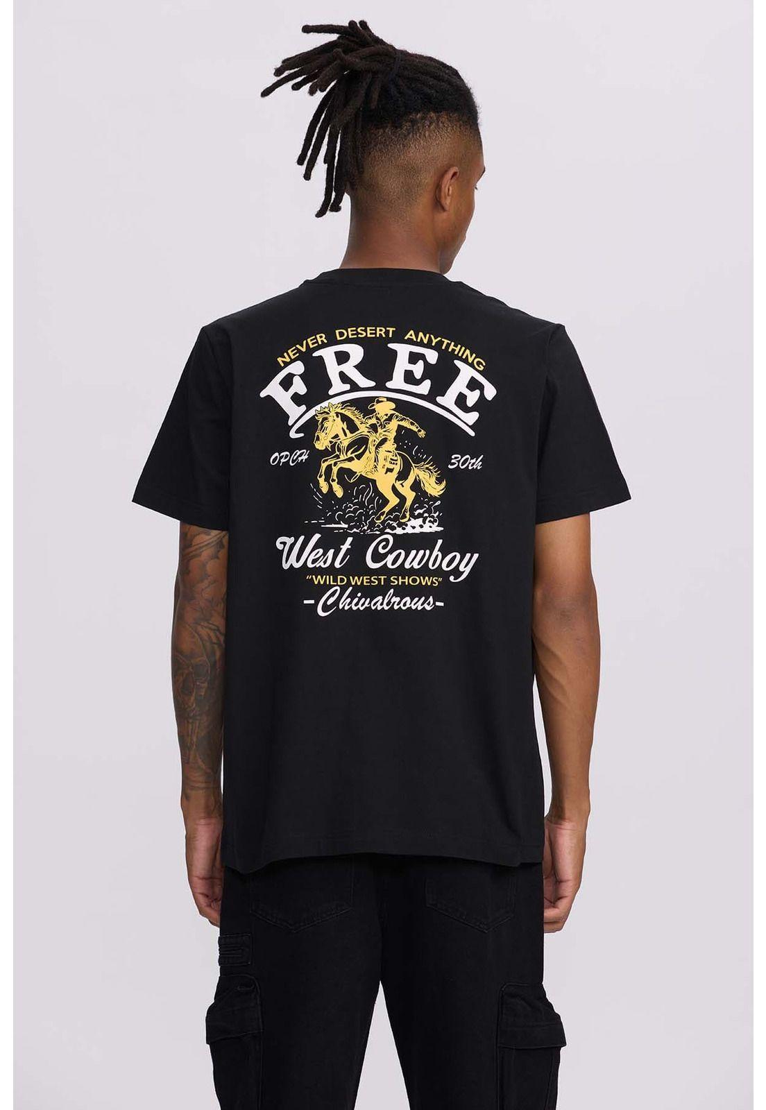 Polera Hombre Doble Print Negro - ll-2