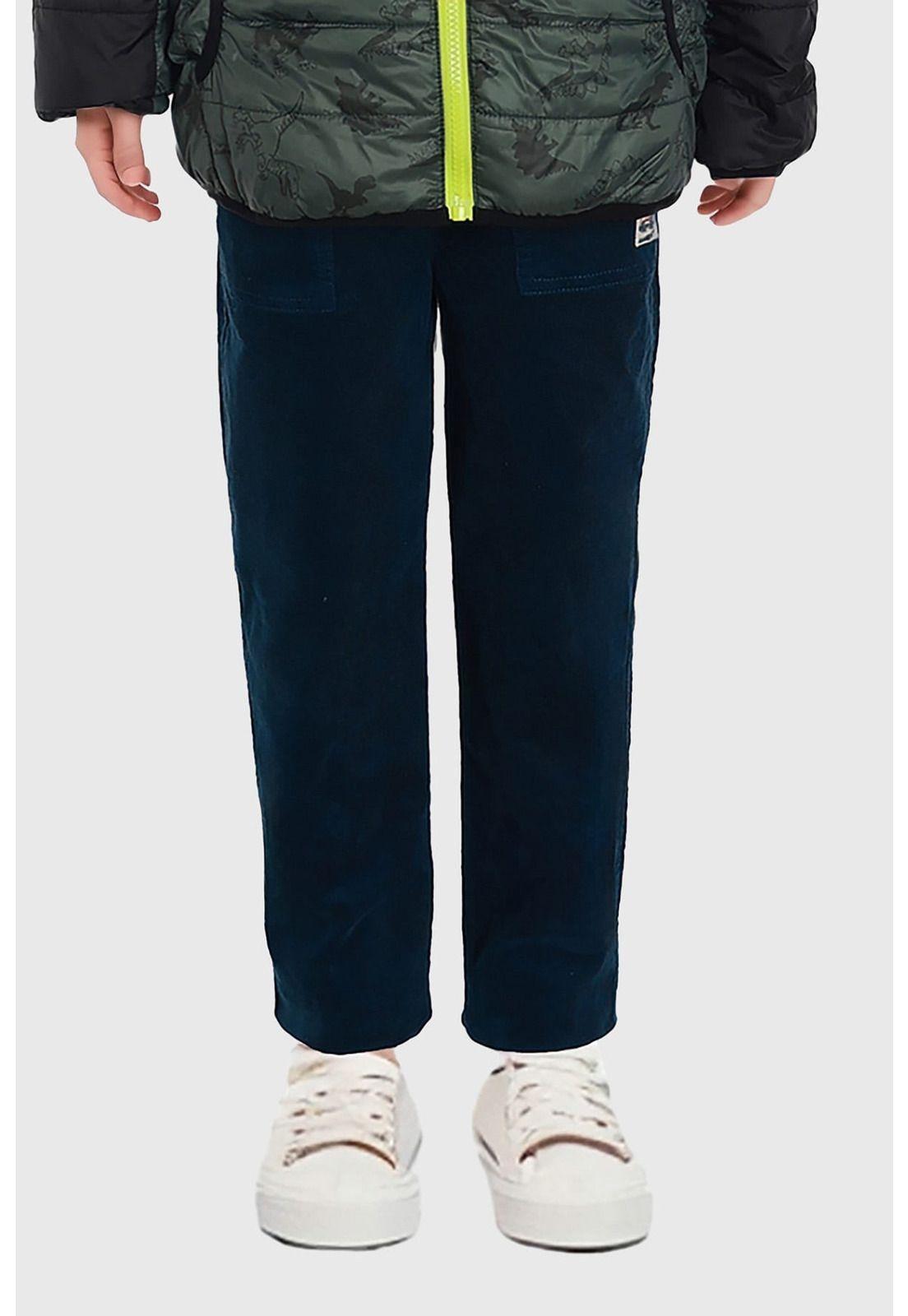 Pantalón Niño Jogger Cotelé Petróleo-0