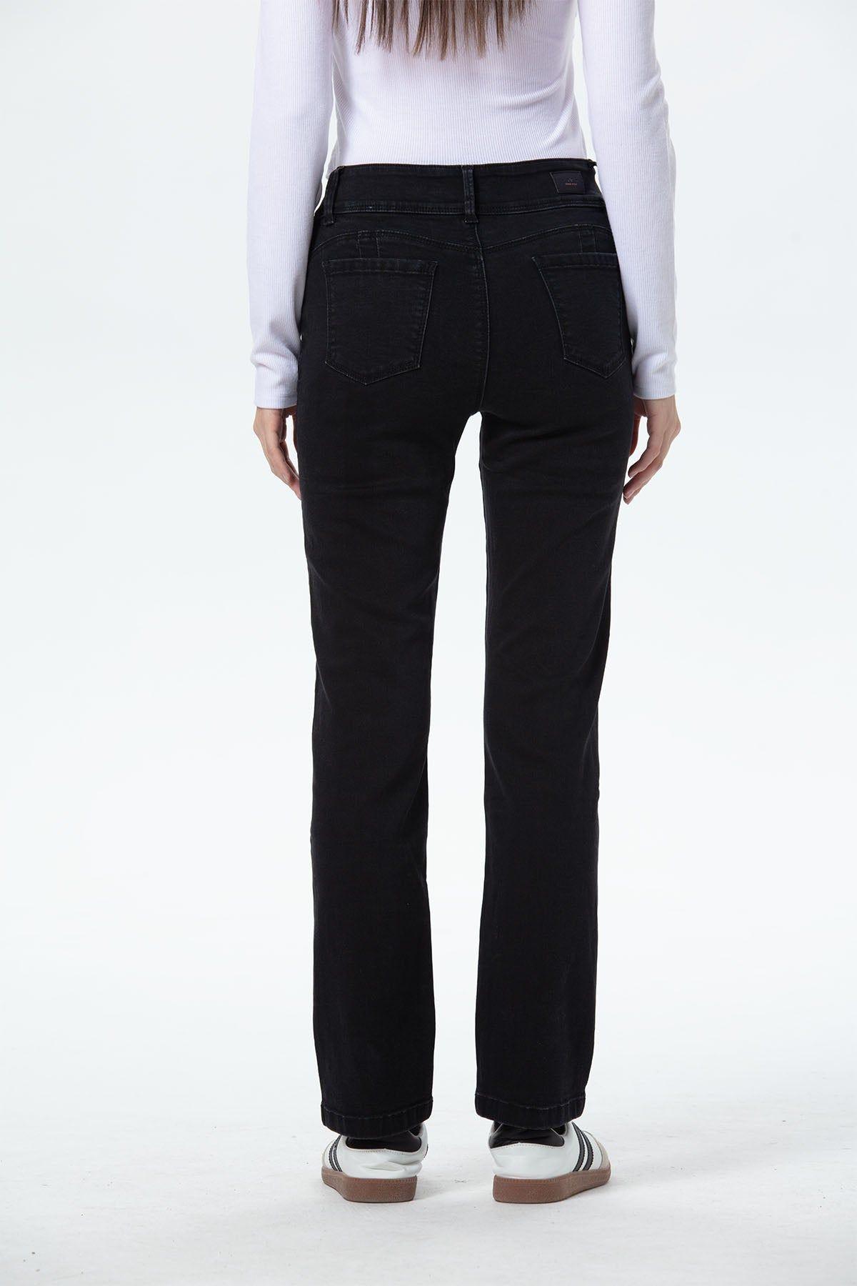 Jeans Mujer Flo Calce Recto Negro-2