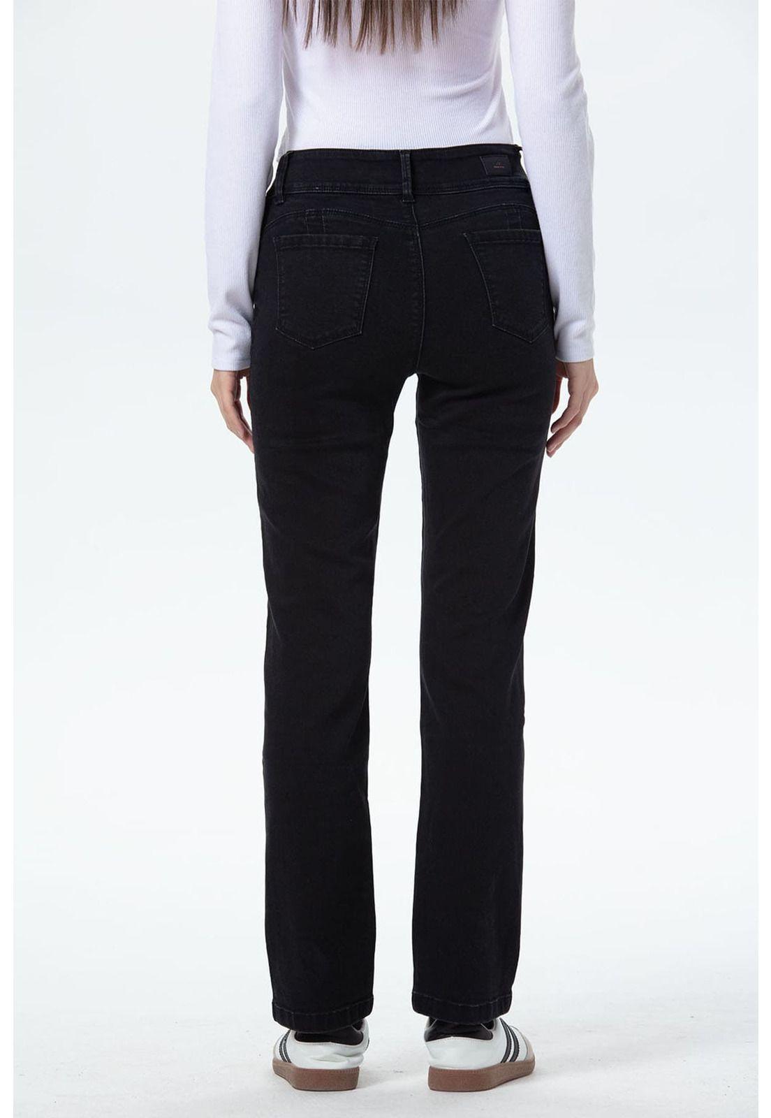 Jeans Mujer Flo Calce Recto Negro-2