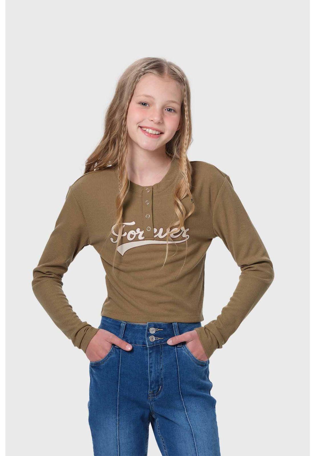 Polera Niña Con Botones Verde-1