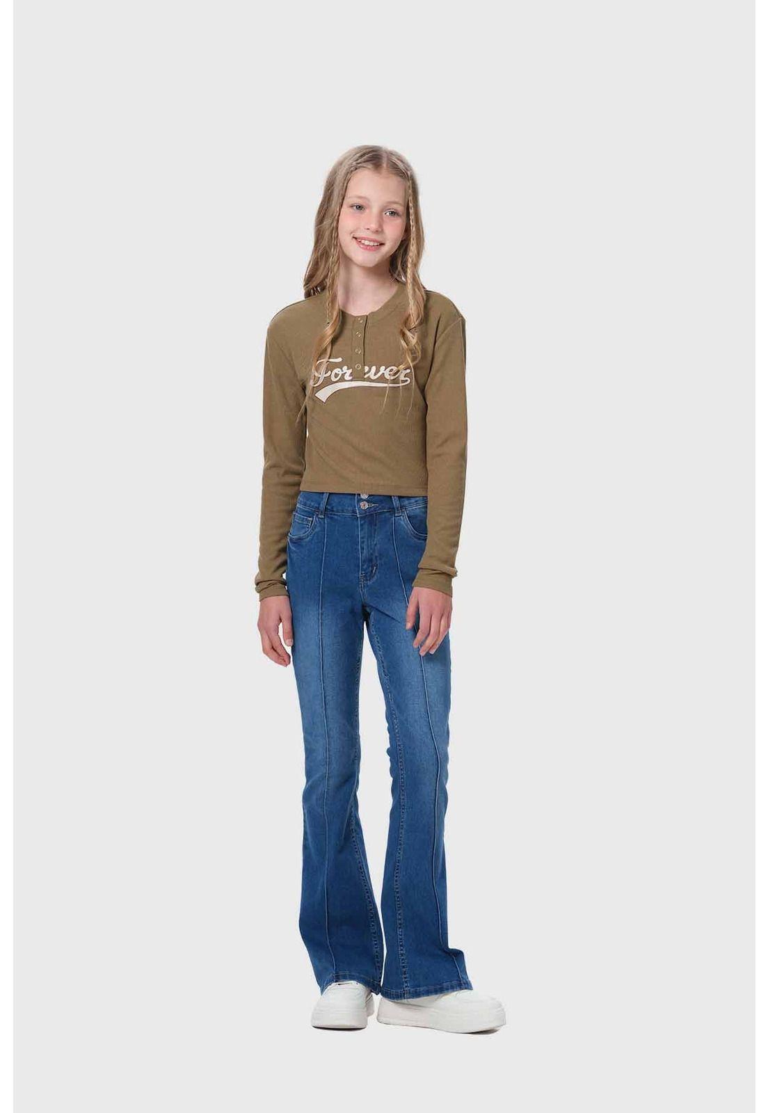 Polera Niña Con Botones Verde-3