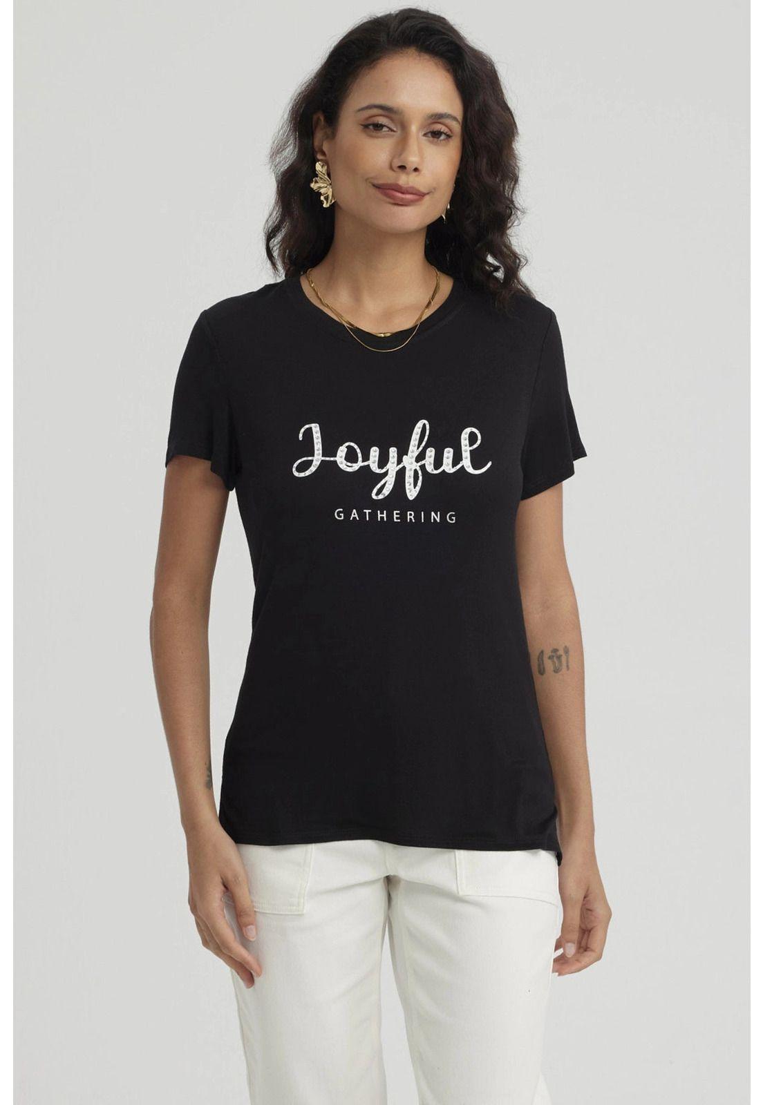 Polera Mujer Estampado Negro - lV-4