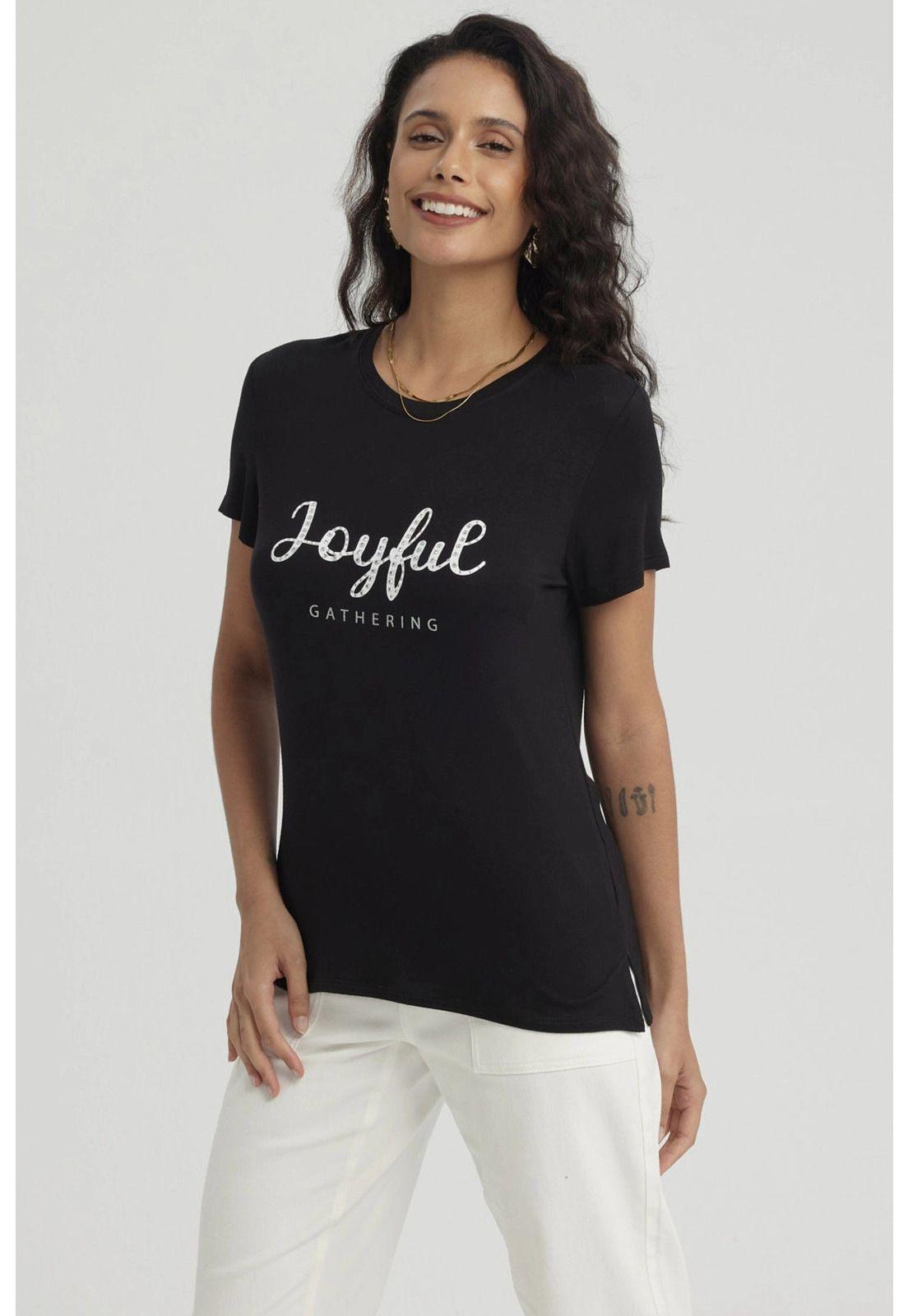 Polera Mujer Estampado Negro - lV-5