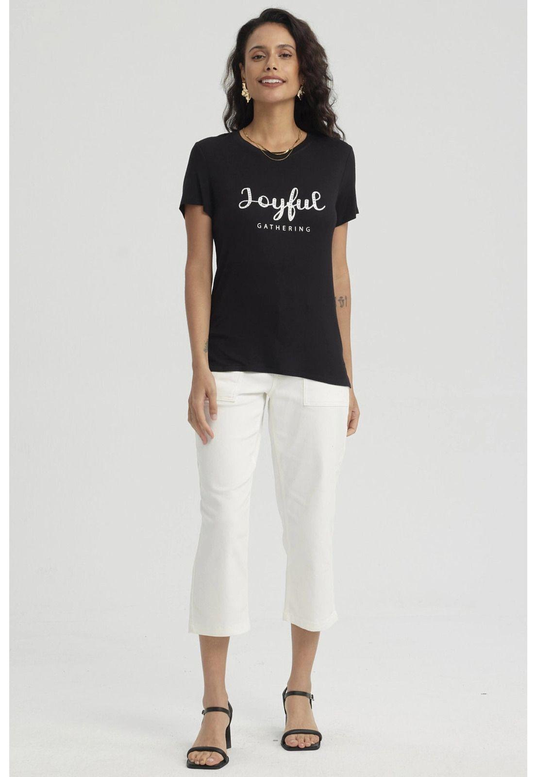 Polera Mujer Estampado Negro - lV-7