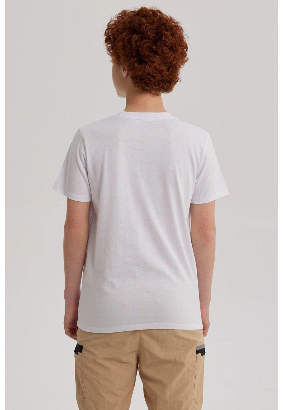 Polera Niño Básica Estampada Blanco - V-2