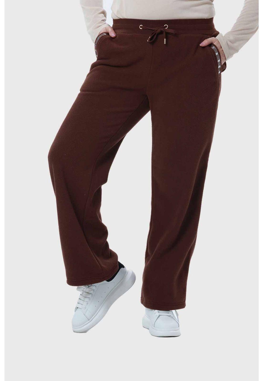 Pantalón Buzo Mujer Calce Recto Café-0