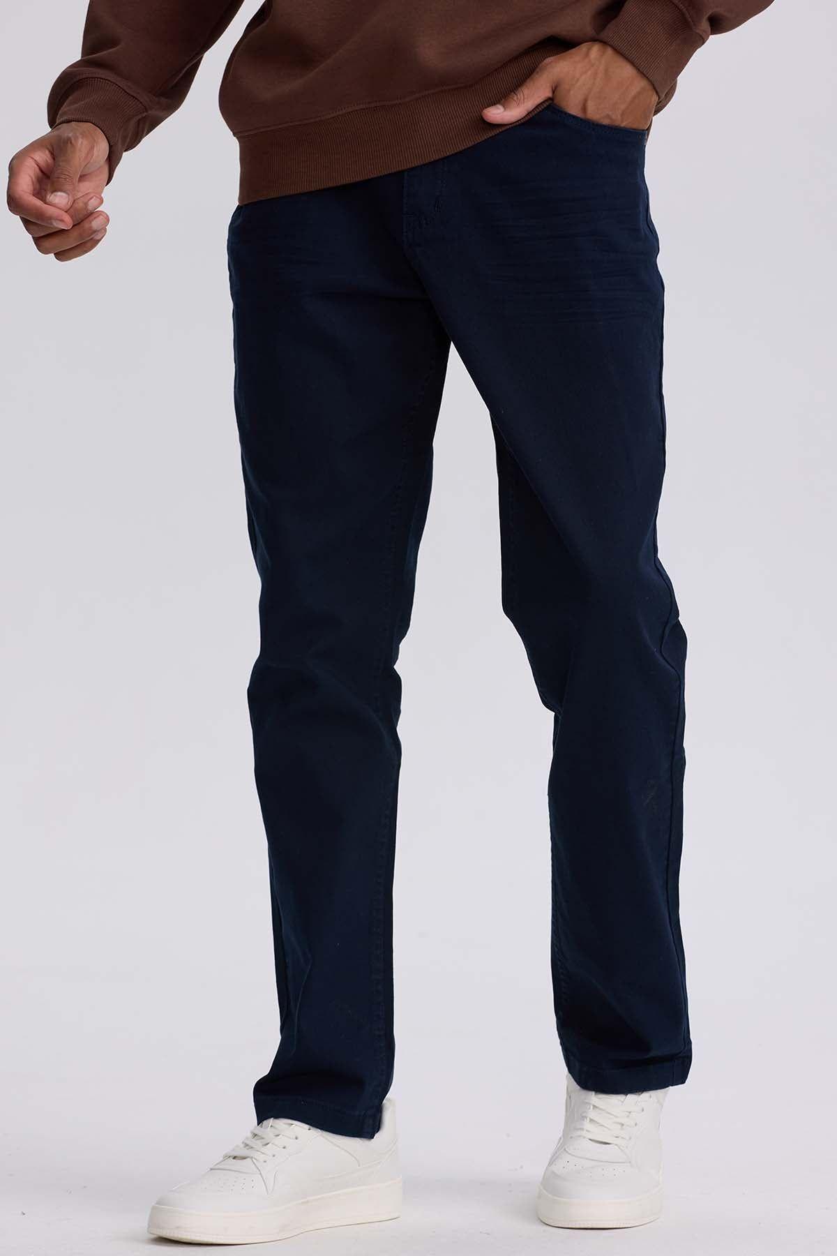 Jeans Hombre Slim Color Azul Marino-0