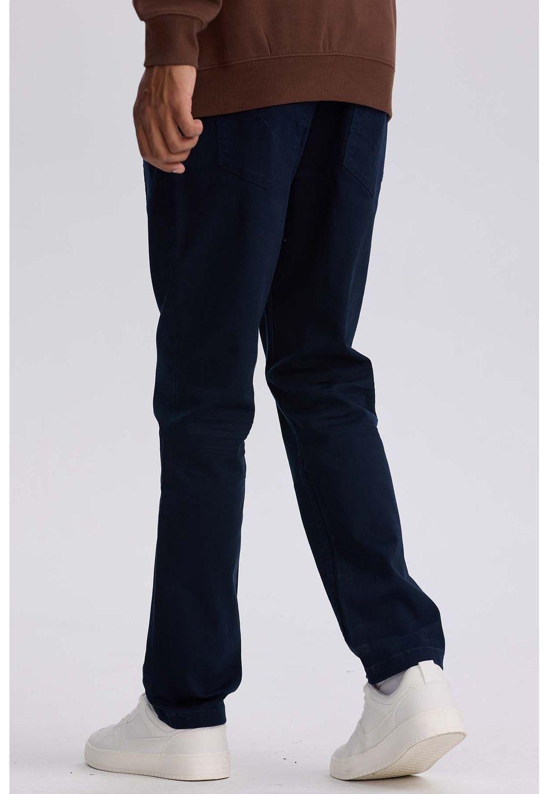 Jeans Hombre Slim Color Azul Marino-2