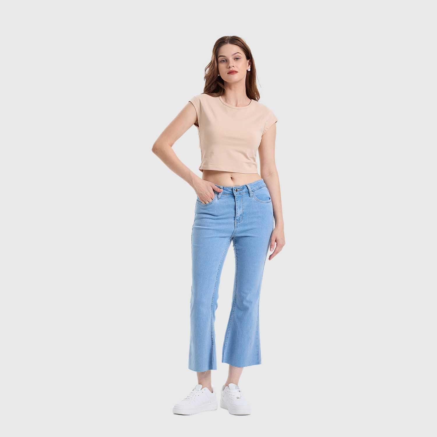 Polera Mujer Crop Beige Claro Fashion's Park-3