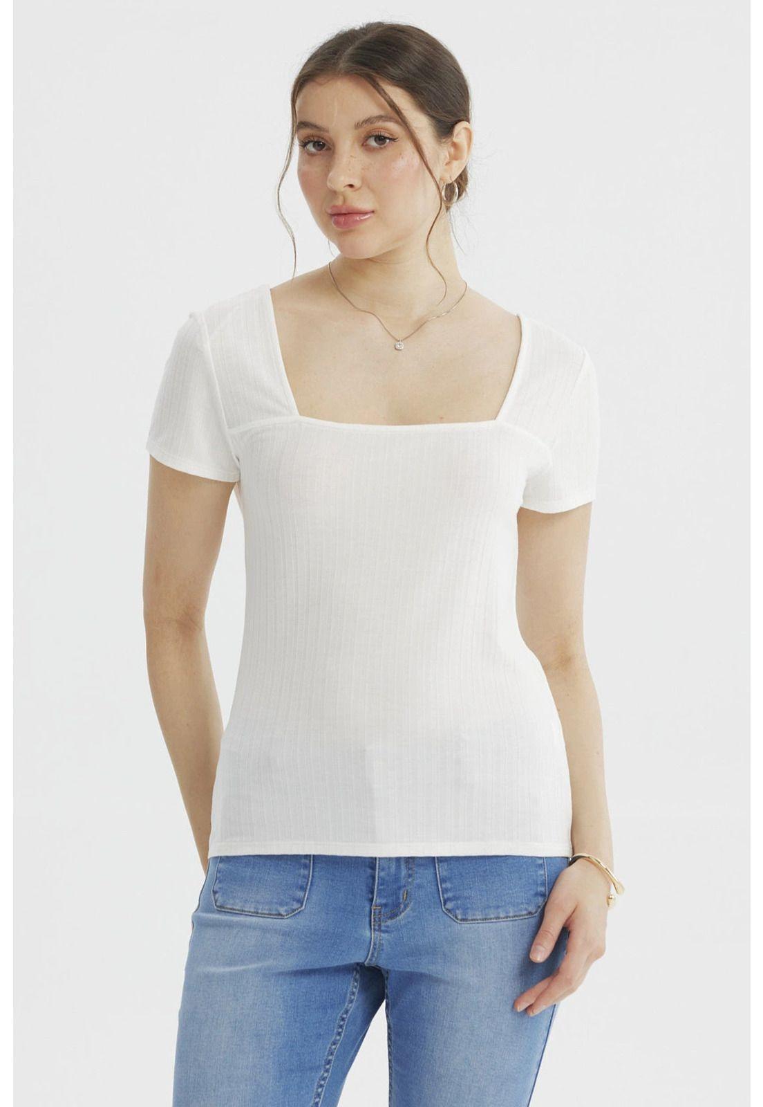 Polera Mujer Ajustado Crudo-0