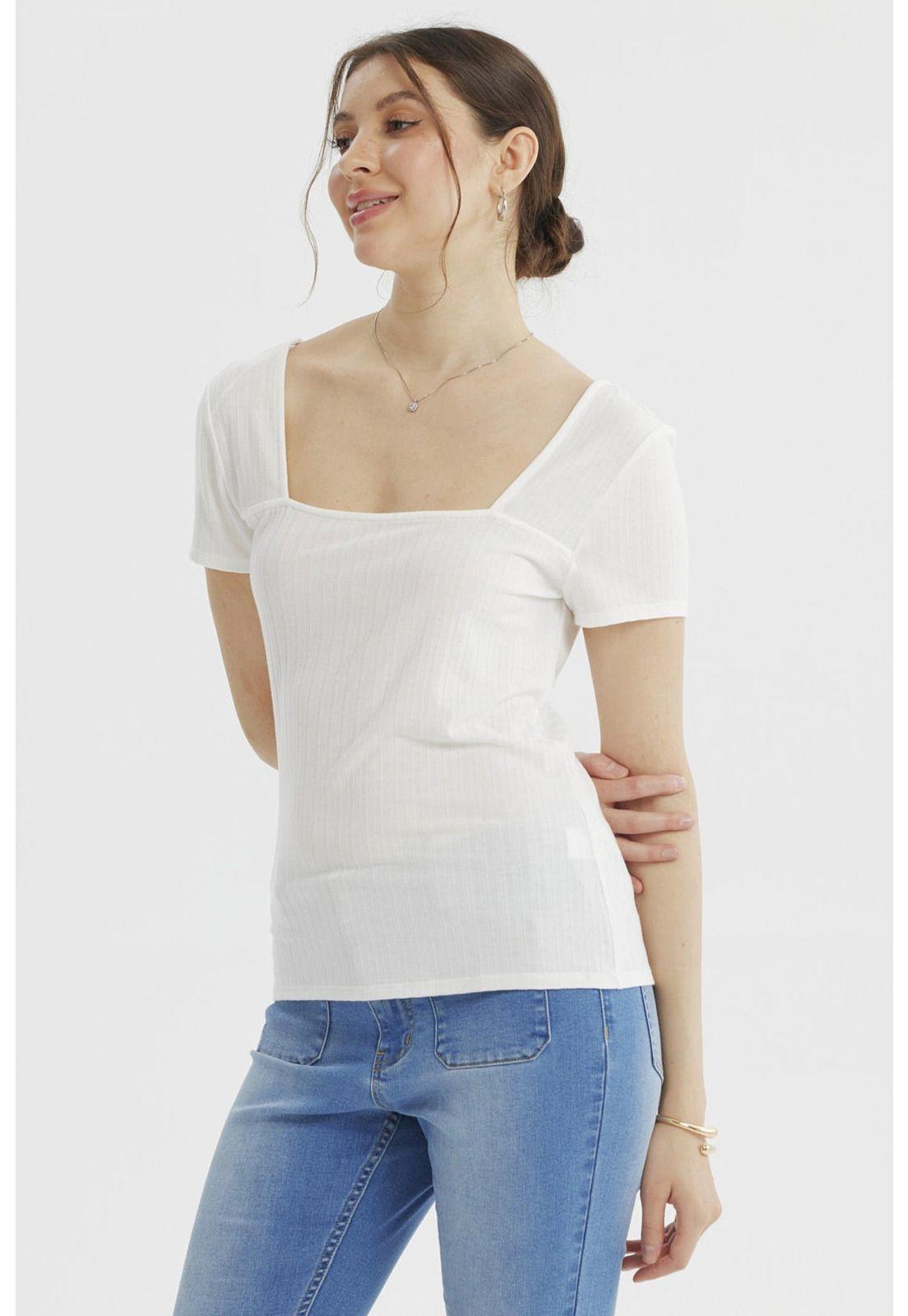 Polera Mujer Ajustado Crudo-1