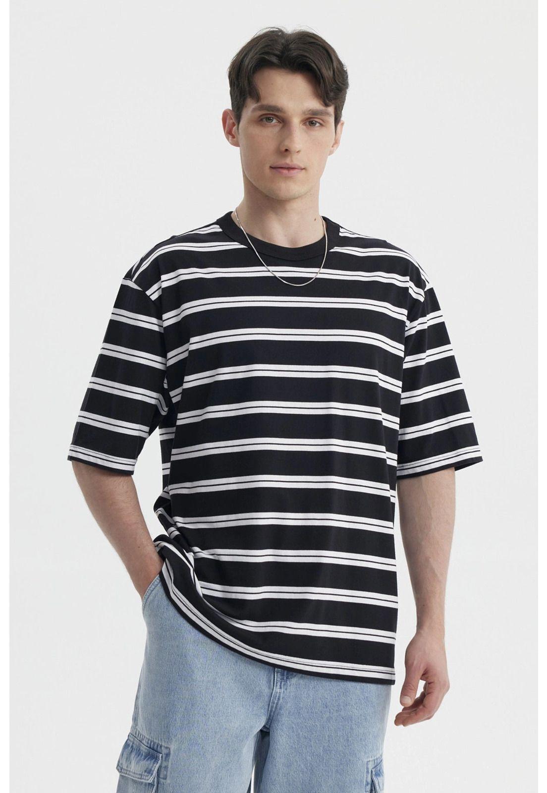 Polera Hombre Rayas Negro- ll-0