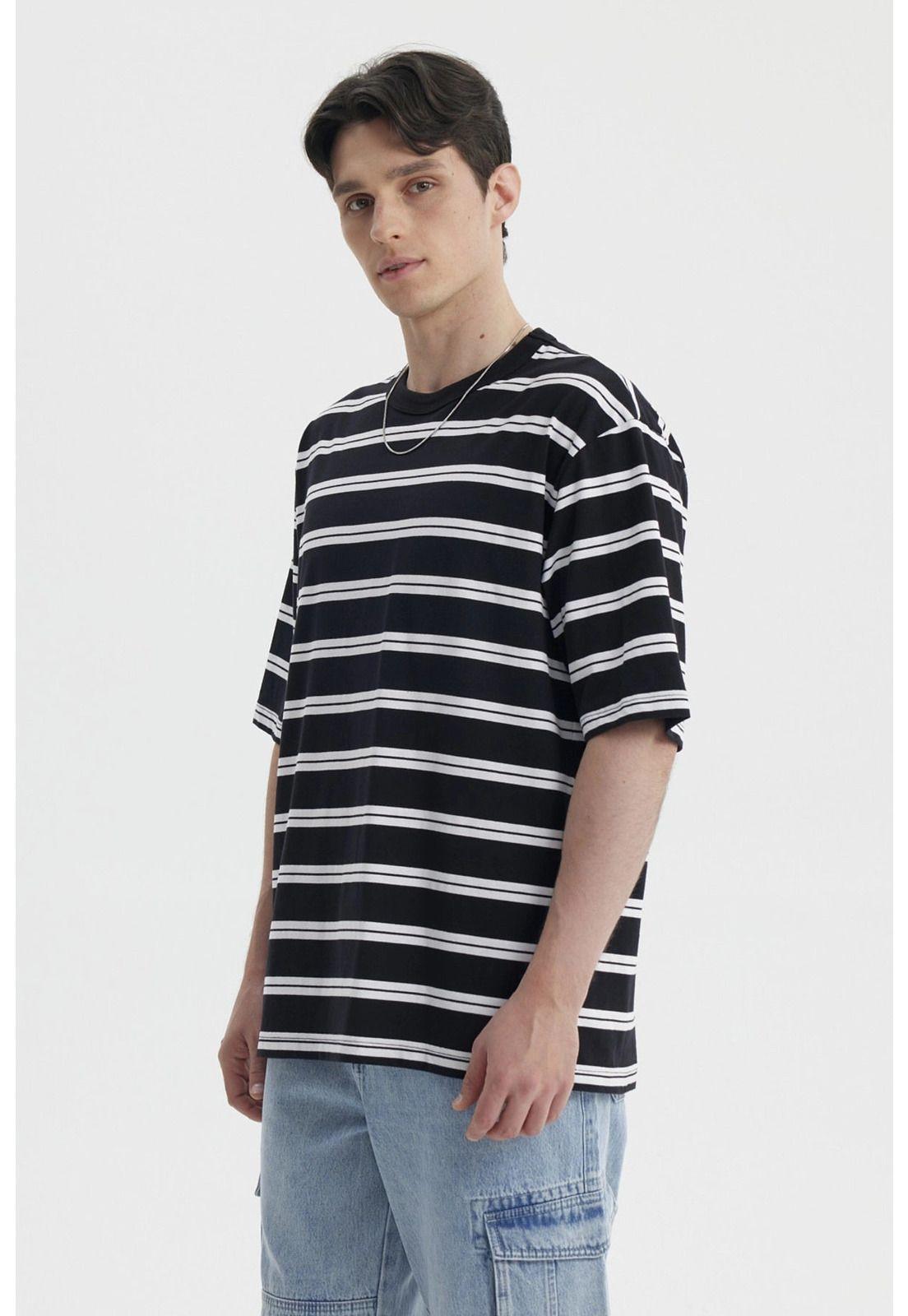 Polera Hombre Rayas Negro- ll-1