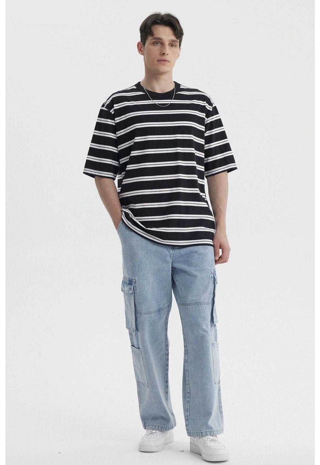 Polera Hombre Rayas Negro- ll-3