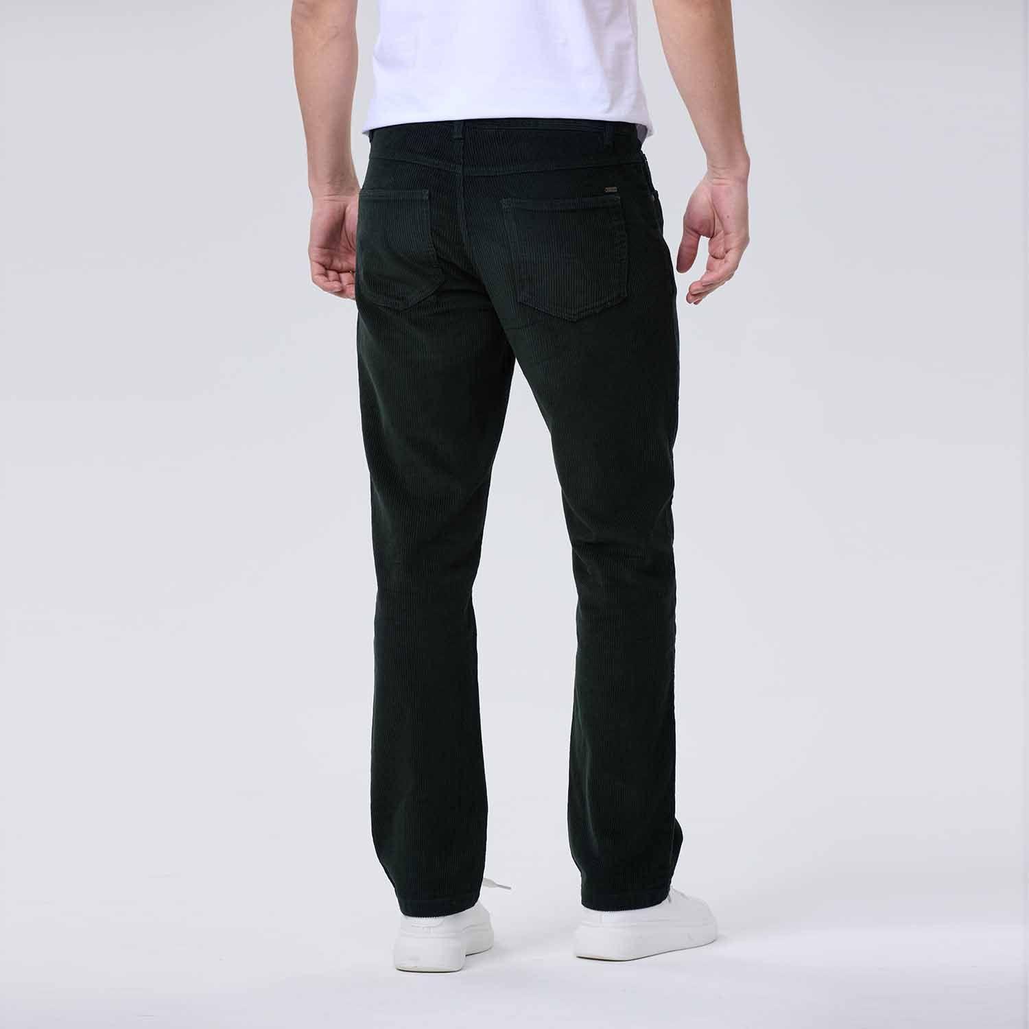 Pantalón Hombre Básico Cotelé Verde Oscuro-2