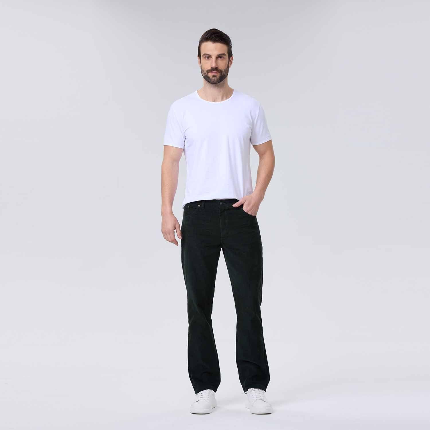 Pantalón Hombre Básico Cotelé Verde Oscuro-3