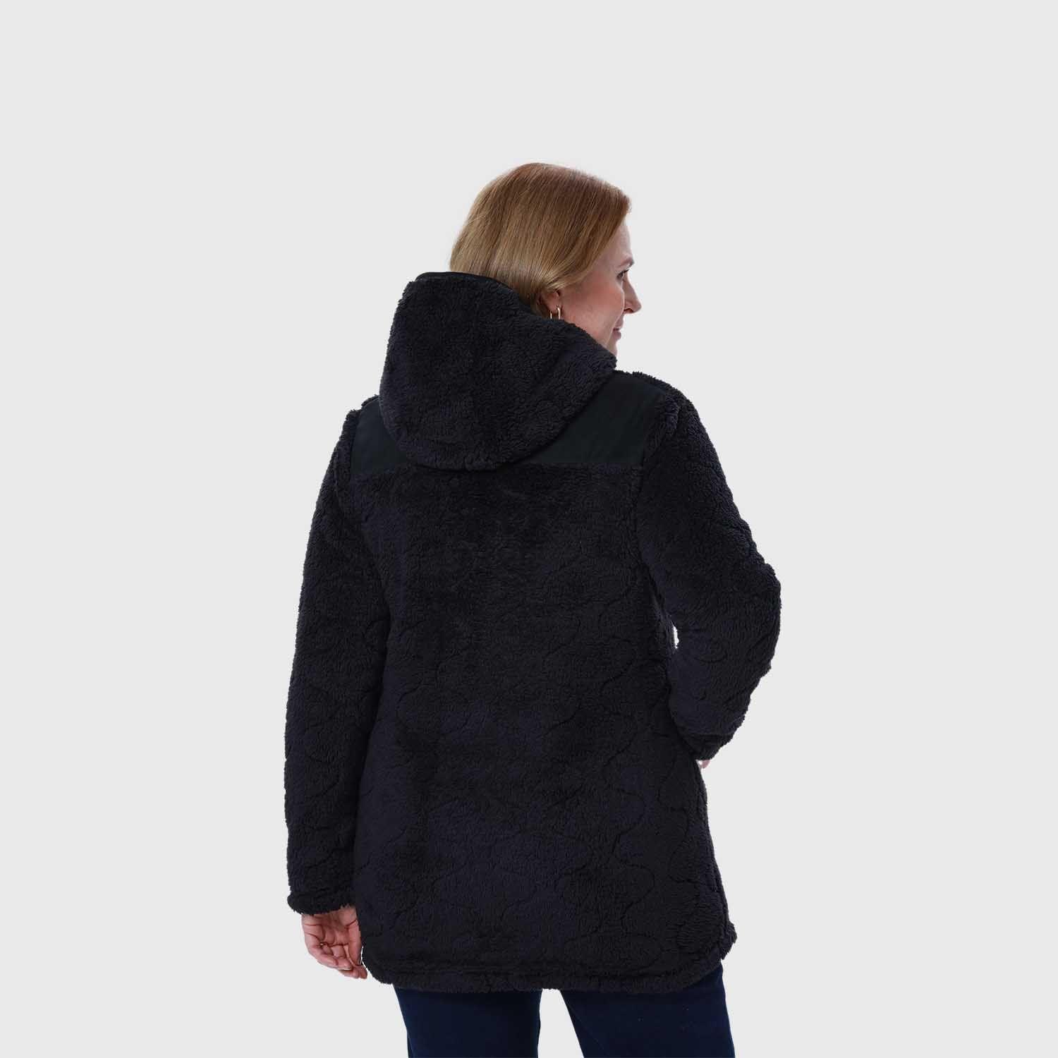 Polar Mujer Peludo Full Zipper Negro-2