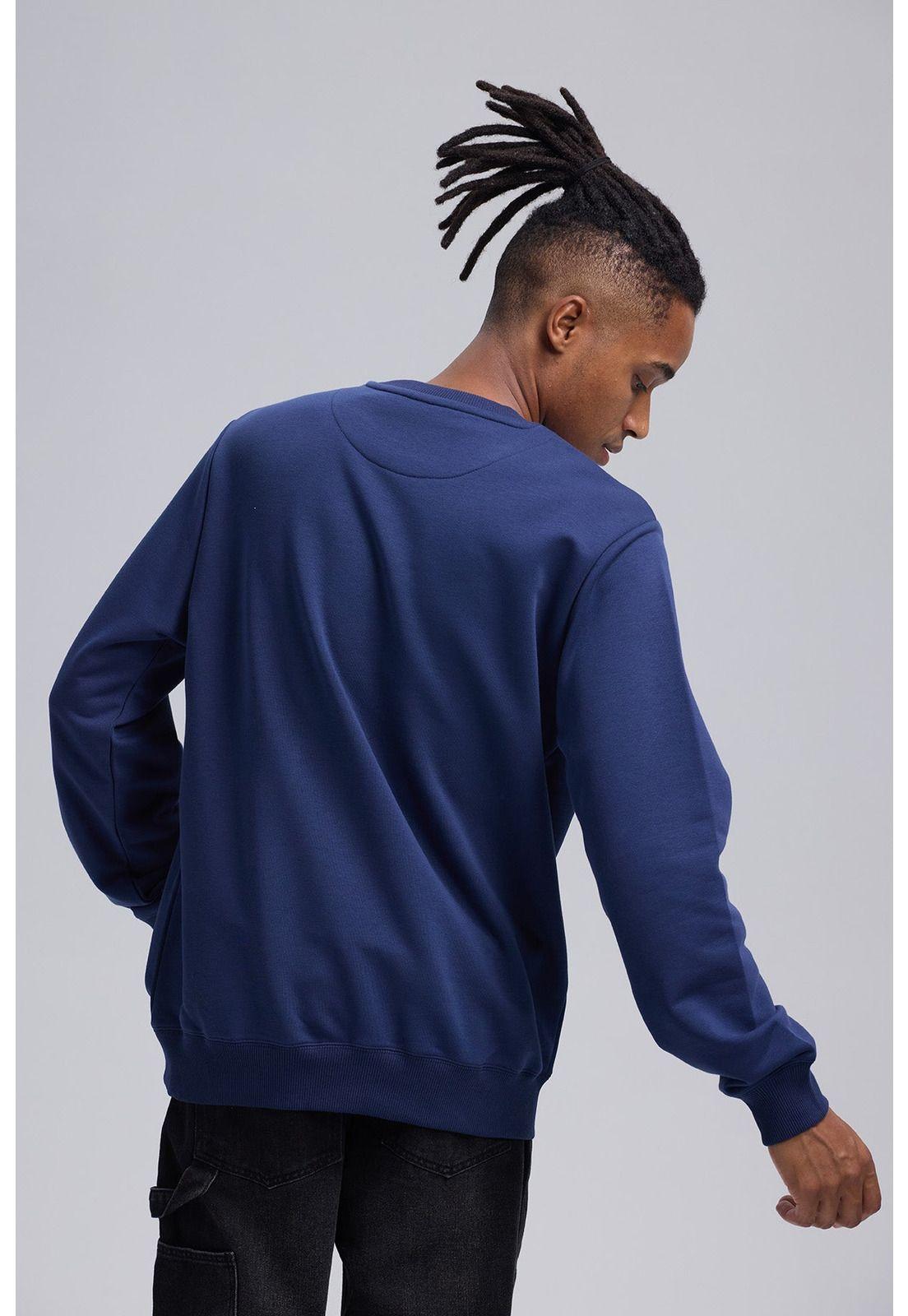 Polerón Hombre Liso Azul Marino-1