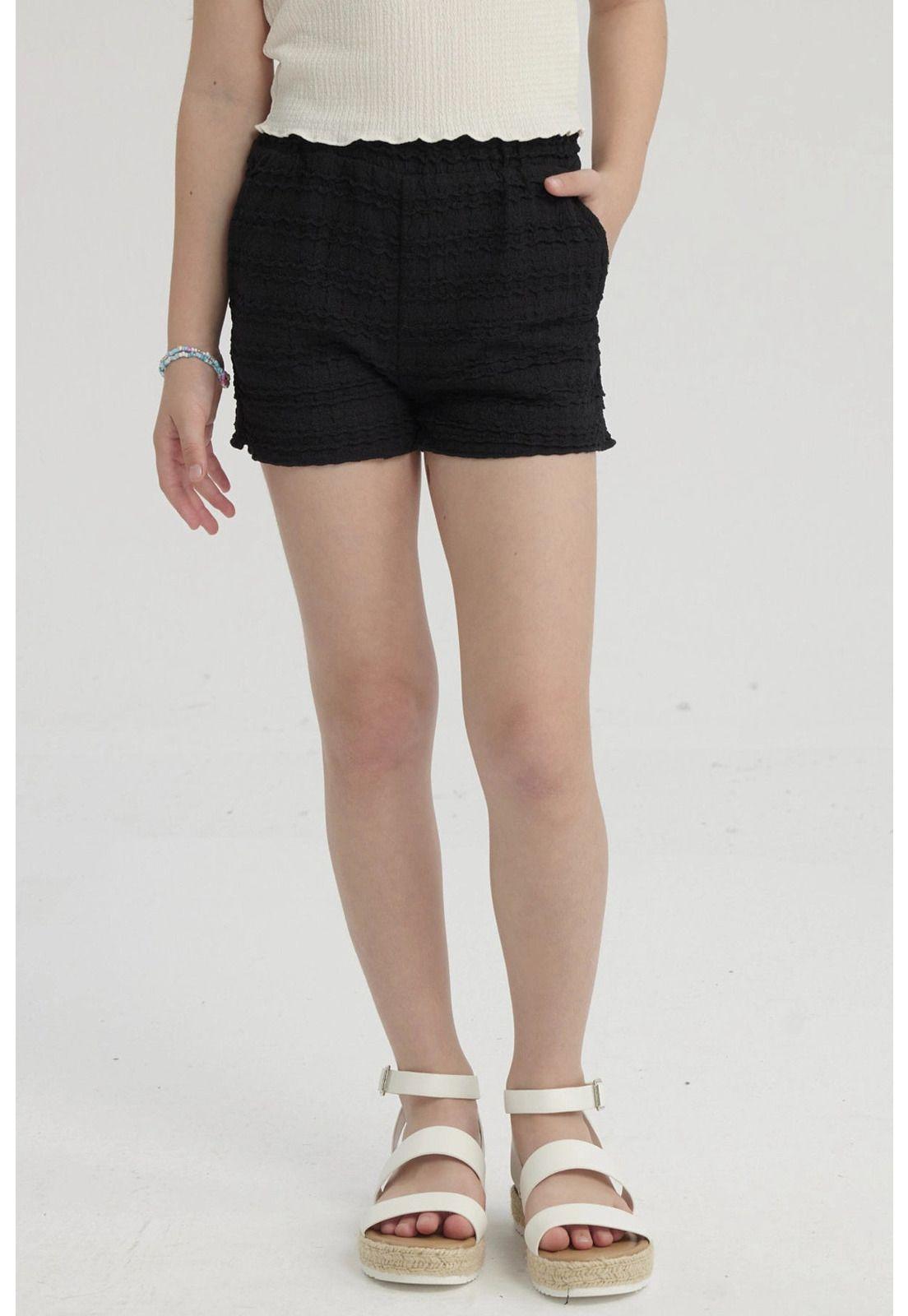 Short Niña Textura Negro-0