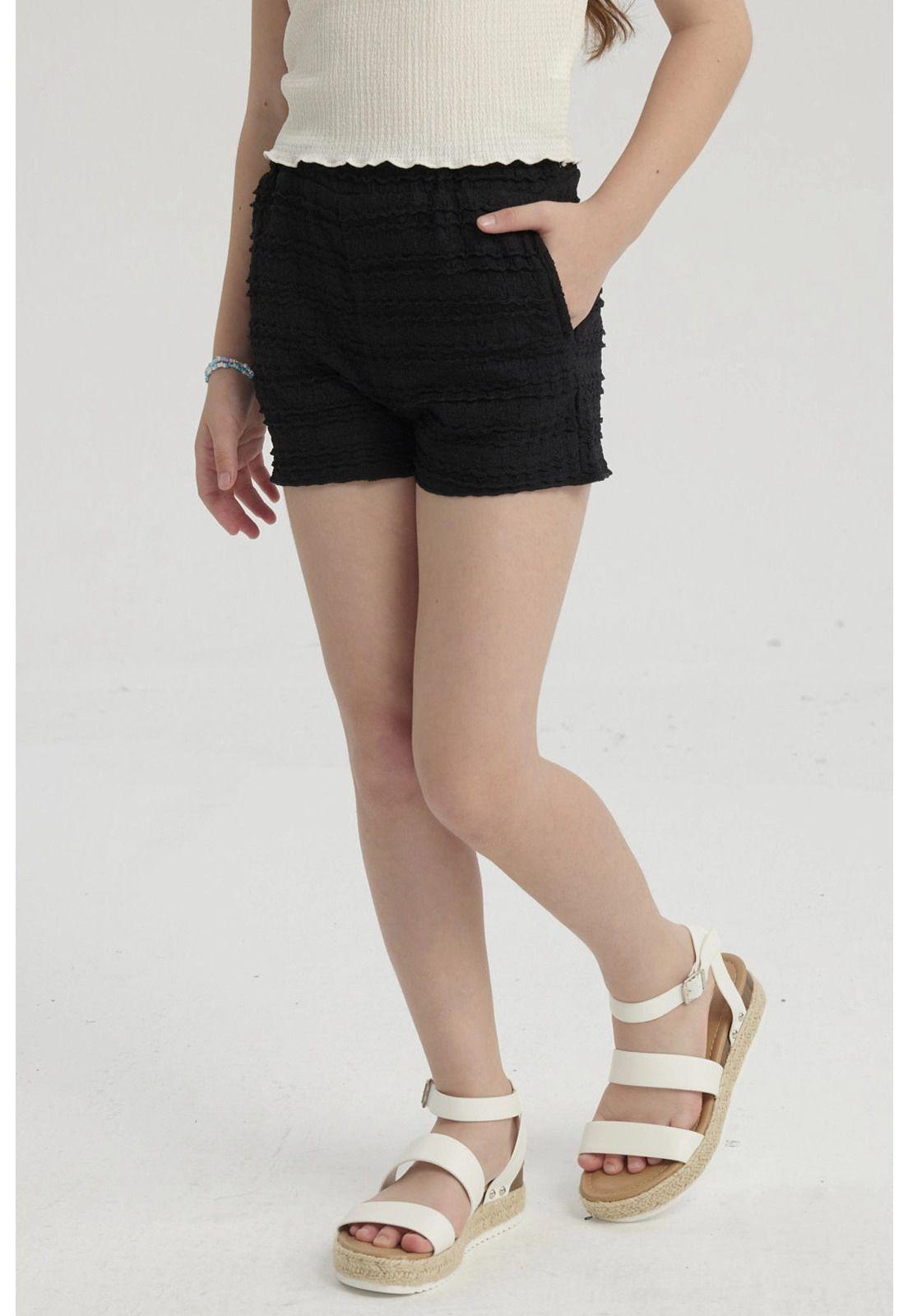 Short Niña Textura Negro-1
