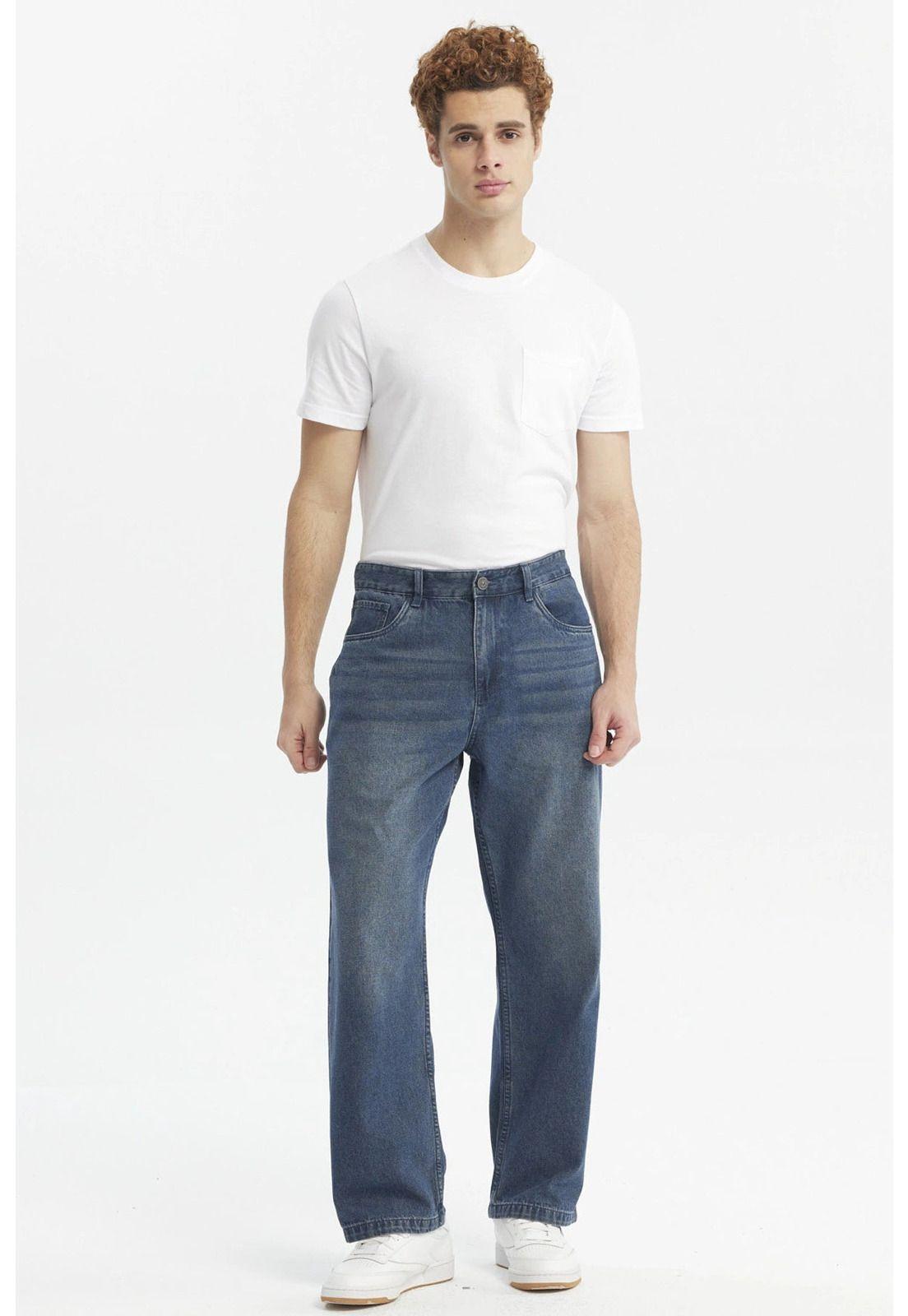 Jeans Hombre Calce Recto Lavado Azul Retro-3