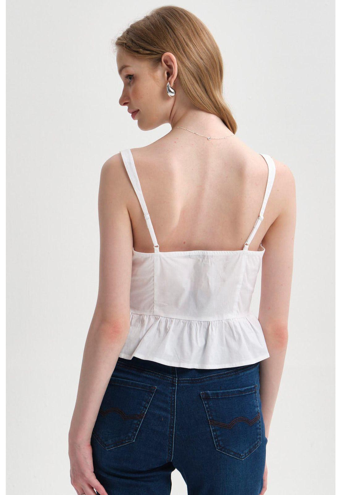 Blusa Mujer Corset Blanco-2
