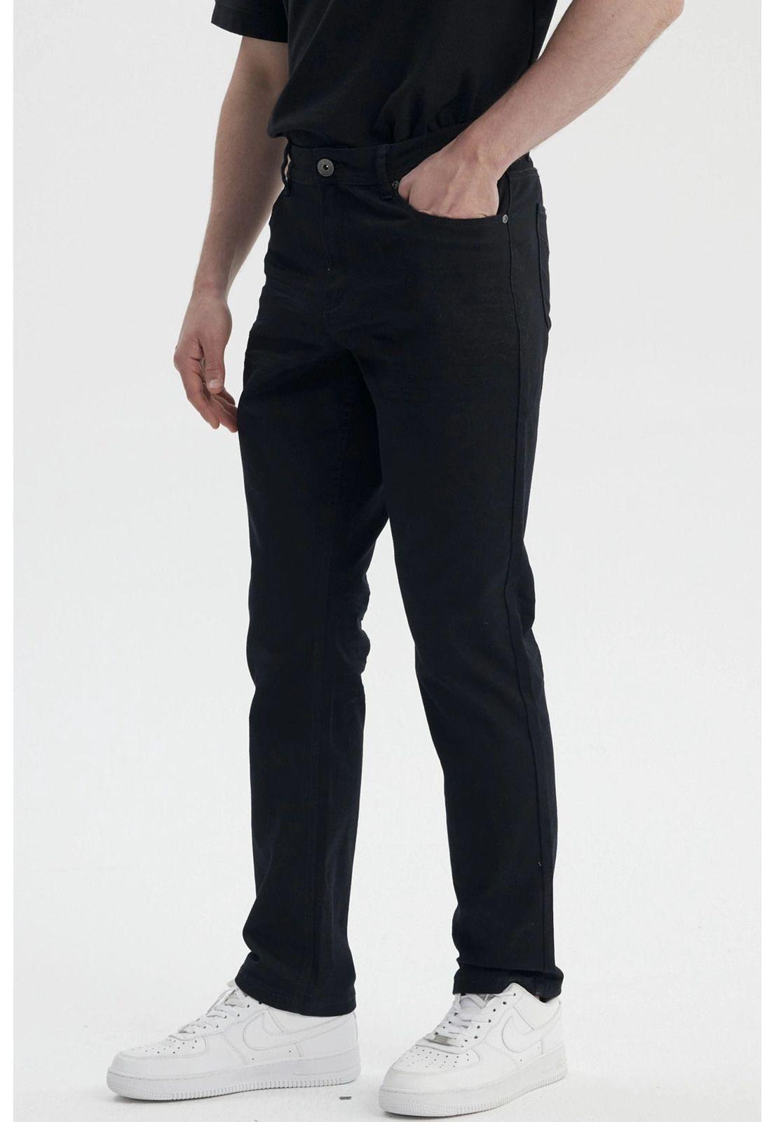 Jeans Hombre Slim Color Negro - ll-1