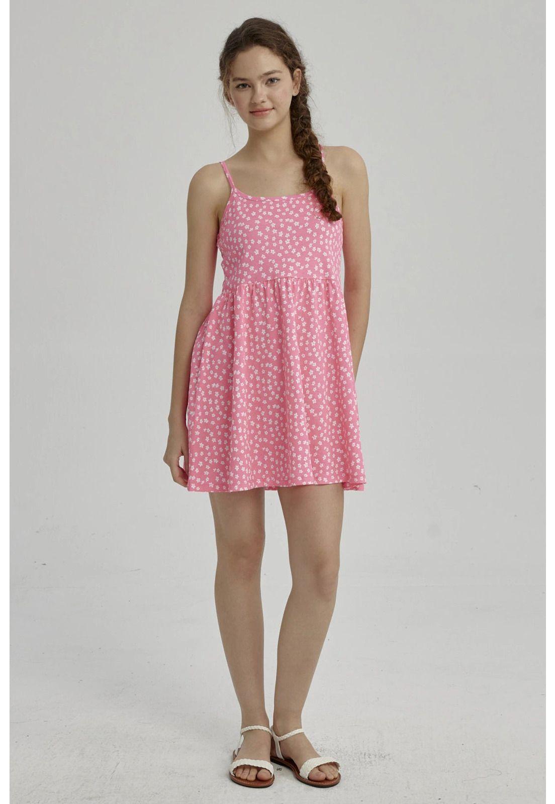 Vestido Niña Básico Teen Fucsia-1