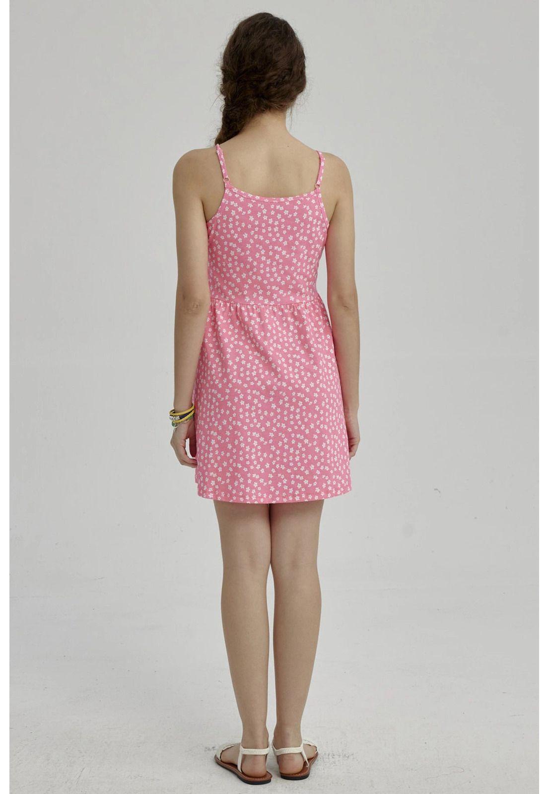 Vestido Niña Básico Teen Fucsia-2
