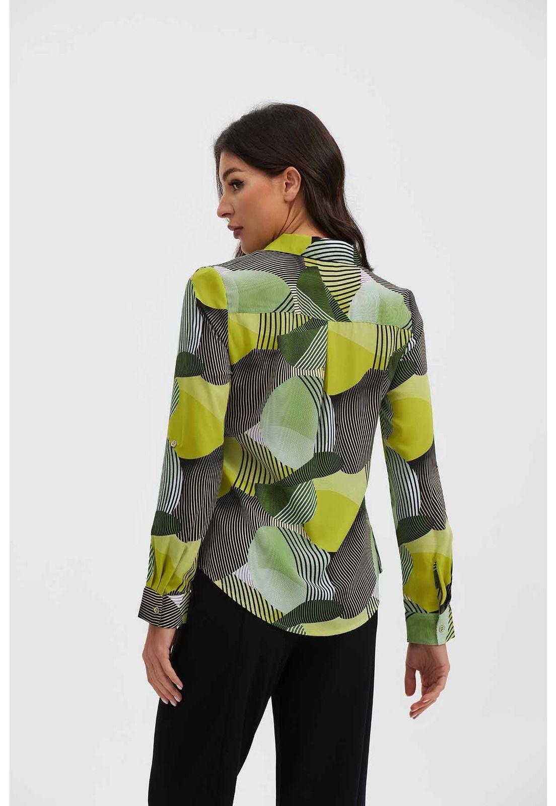 Blusa Mujer Patrones Geométricos Verde-2