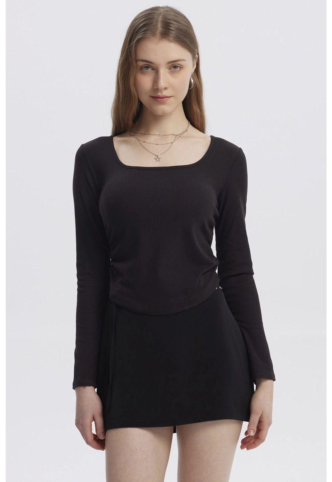 Polera Mujer Basic Negro-0
