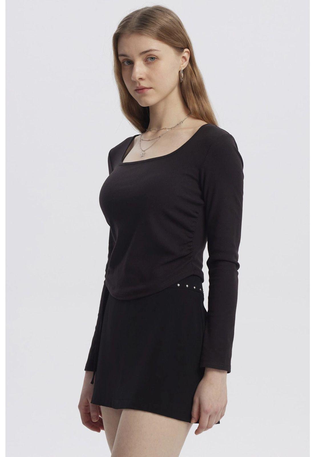 Polera Mujer Basic Negro-1