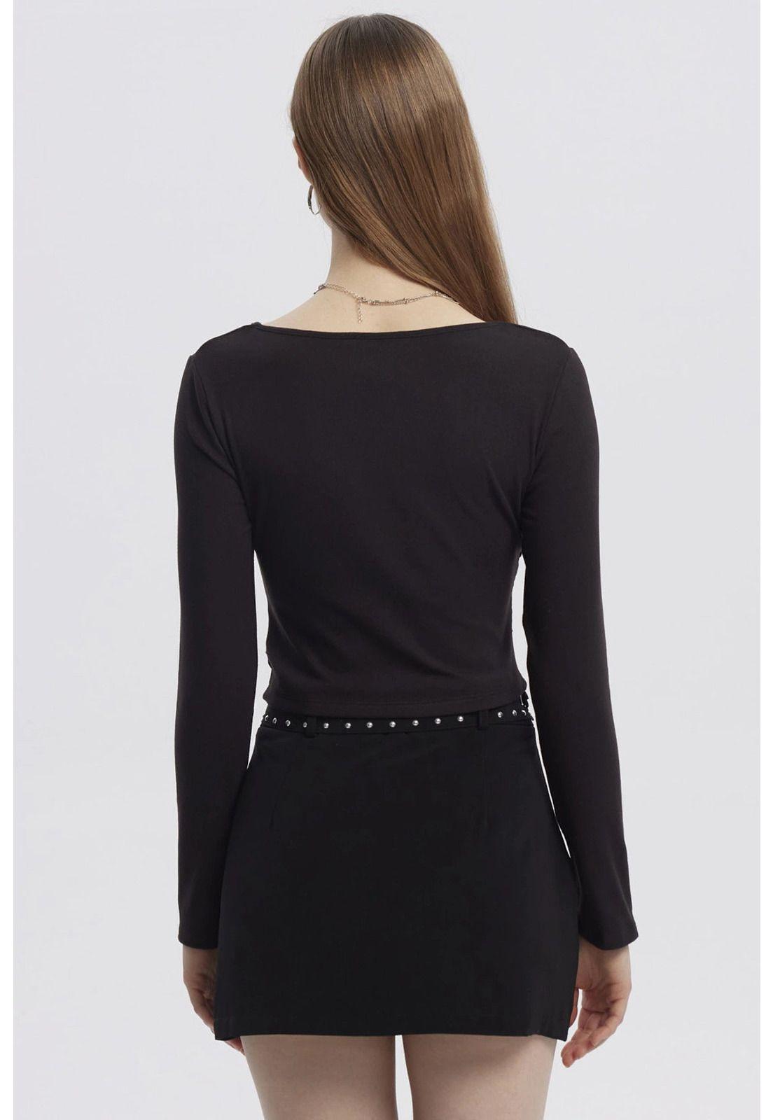 Polera Mujer Basic Negro-2