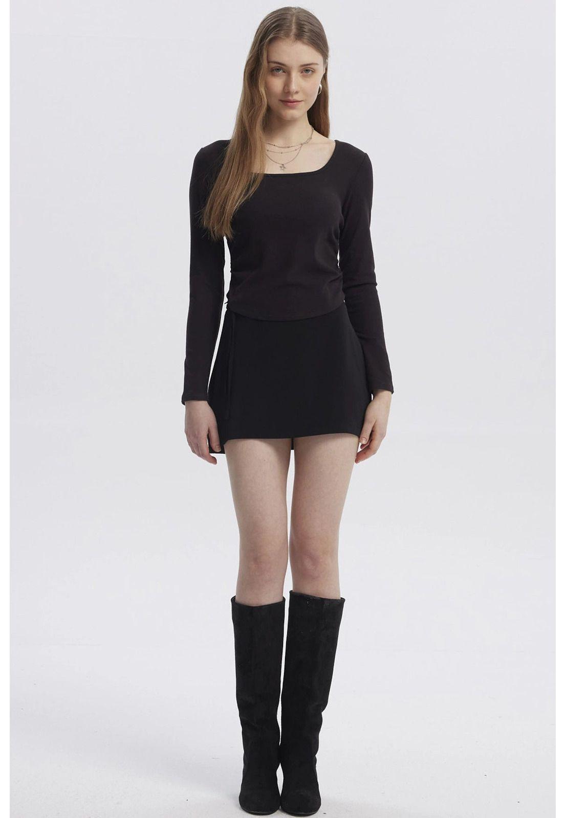 Polera Mujer Basic Negro-3