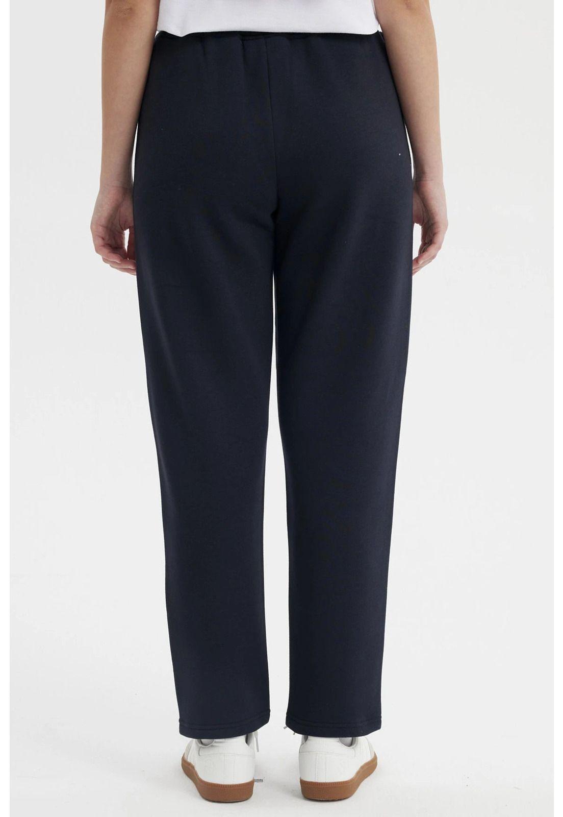 Pantalón Buzo Mujer Calce Recto Slim Azul Marino-2