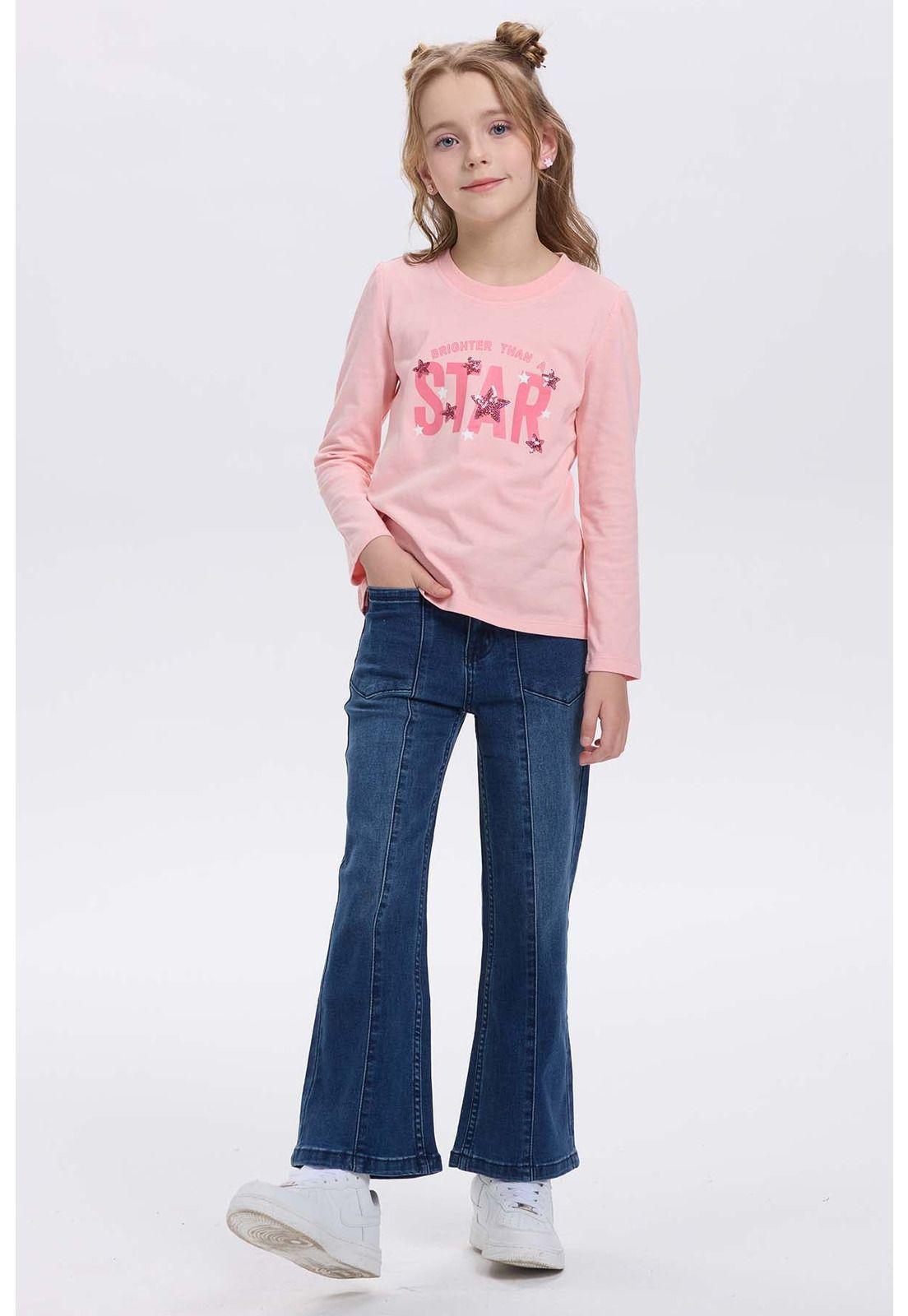 Polera Niña Con Lentejuelas Rosado-3