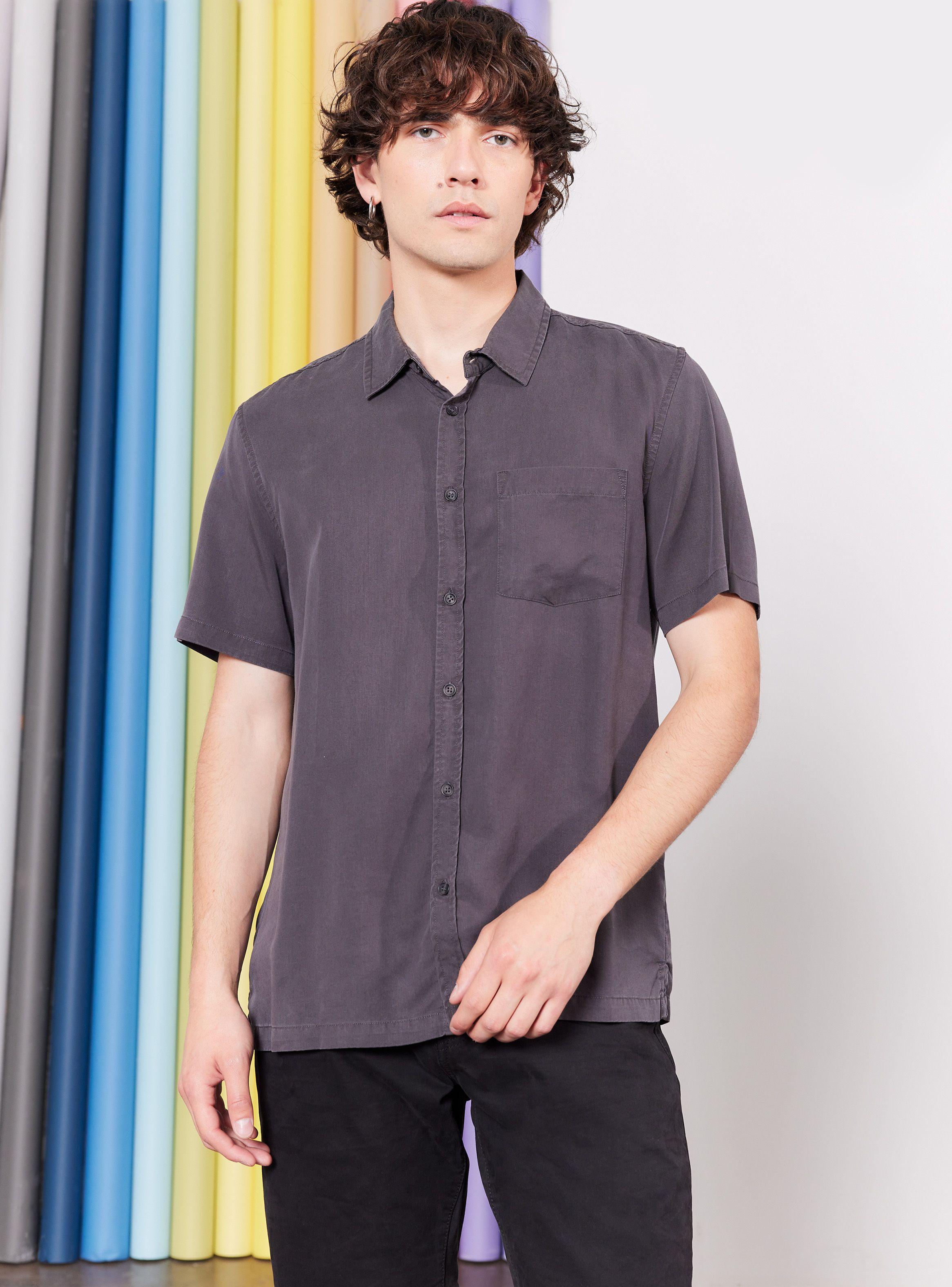 Camisa de Vestir Tencel-0